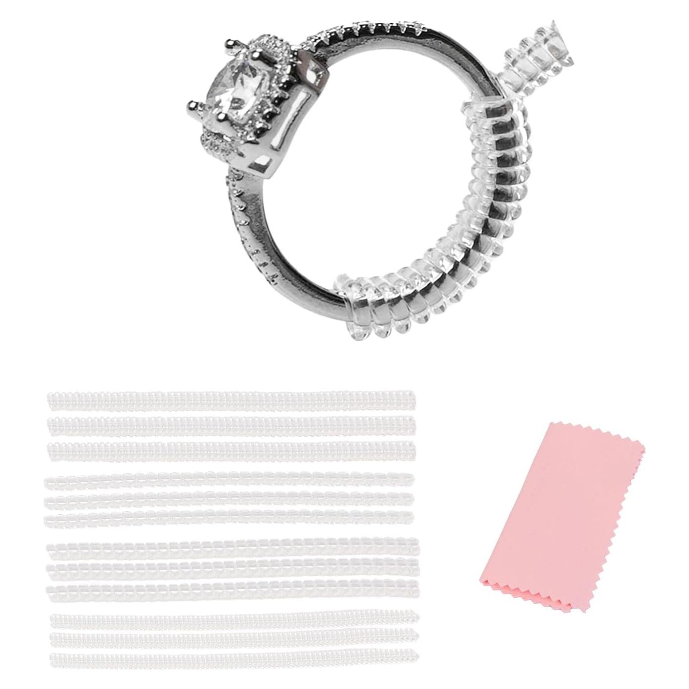 Paquete de 12 Ajustadores de Tamaño de Anillo TPU 2-6mm