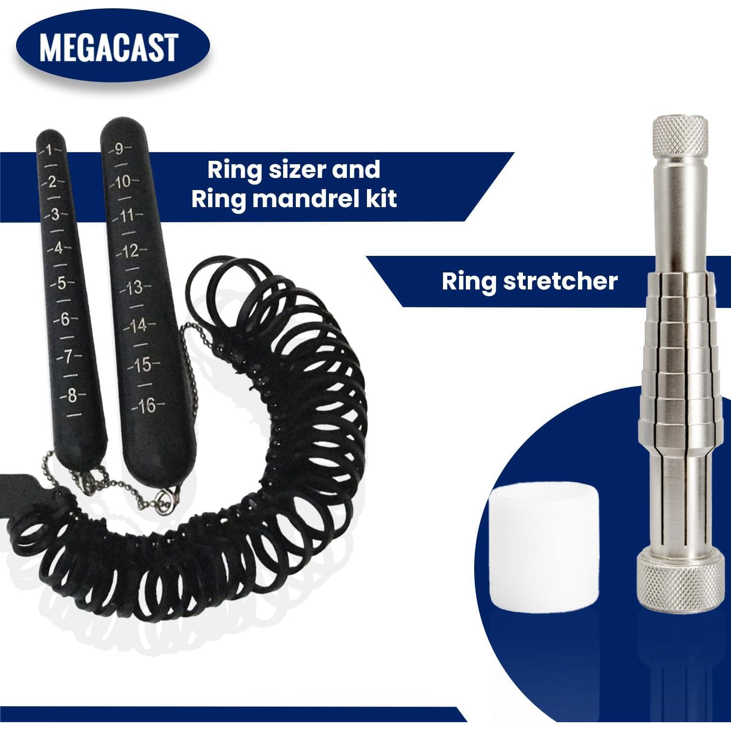 Juego de Estirador de Anillos Megacast con Medidor de Tamaño