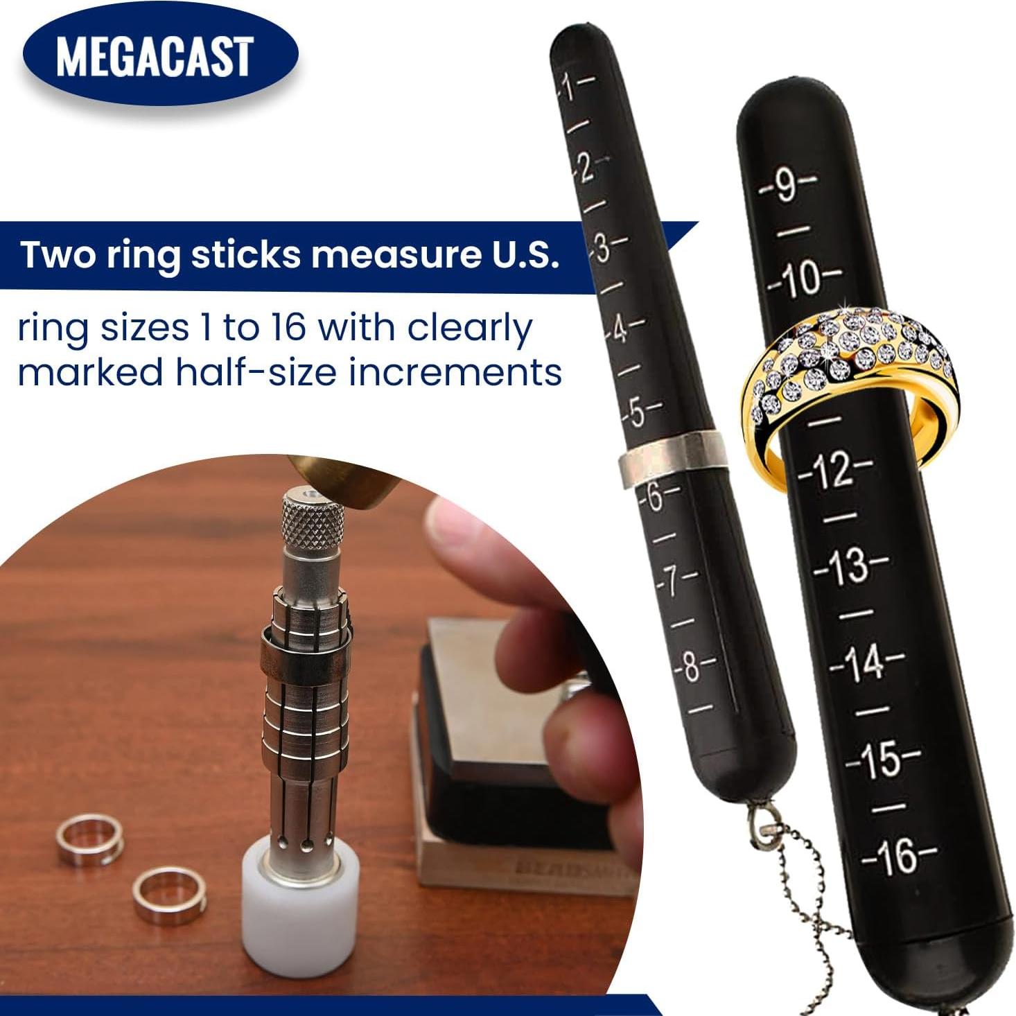 Juego de Estirador de Anillos Megacast con Medidor de Tamaño