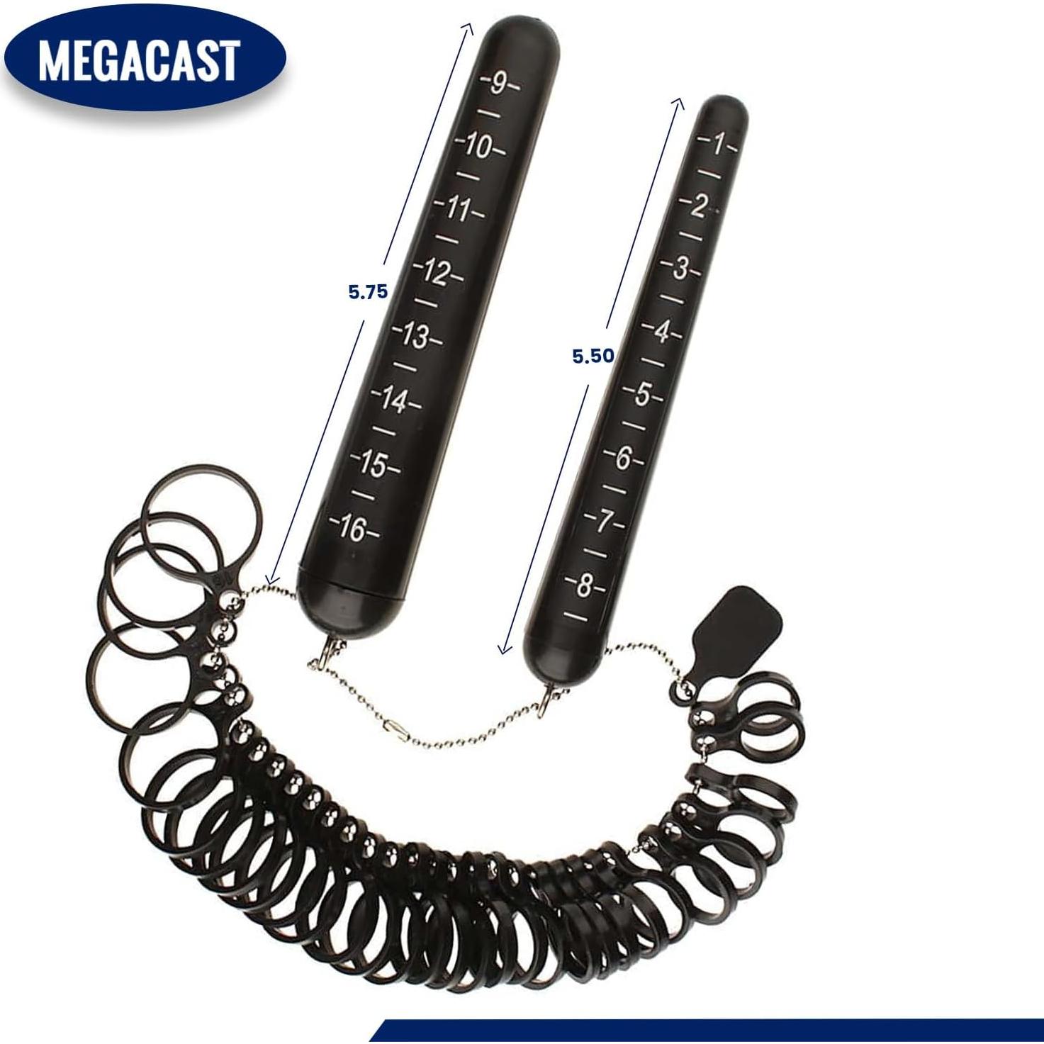 Juego de Estirador de Anillos Megacast con Medidor de Tamaño