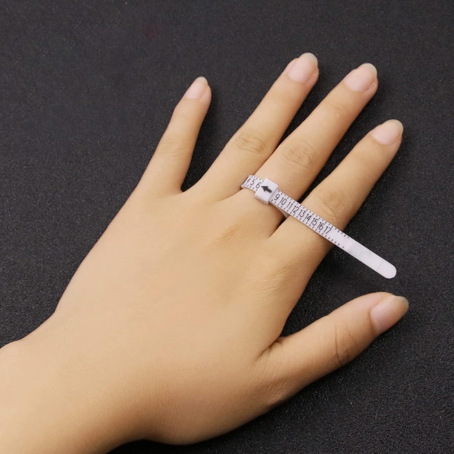 Ring Sizer Measuring Reusable Finger Size Gauge Measure Tool Jewelry Sizing Tool 1-17 USA Rings Size Black
