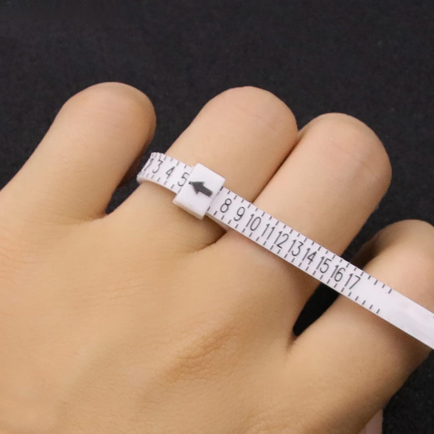 Ring Sizer Measuring Reusable Finger Size Gauge Measure Tool Jewelry Sizing Tool 1-17 USA Rings Size Black