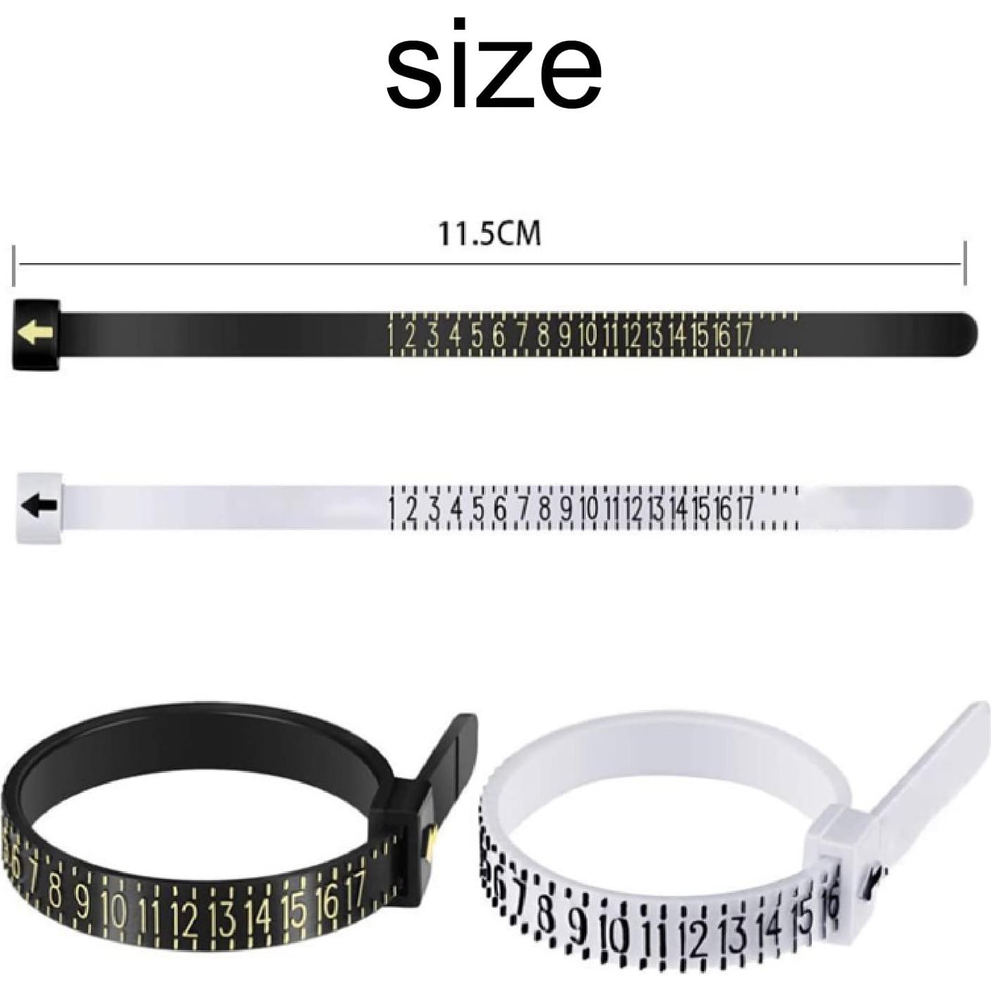 Ring Sizer Measuring Reusable Finger Size Gauge Measure Tool Jewelry Sizing Tool 1-17 USA Rings Size Black
