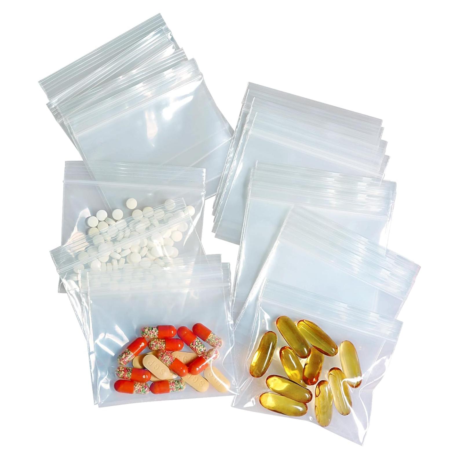 200 Bolsas Transparentes para Pastillas 3x7 cm MZRoyal Sin BPA