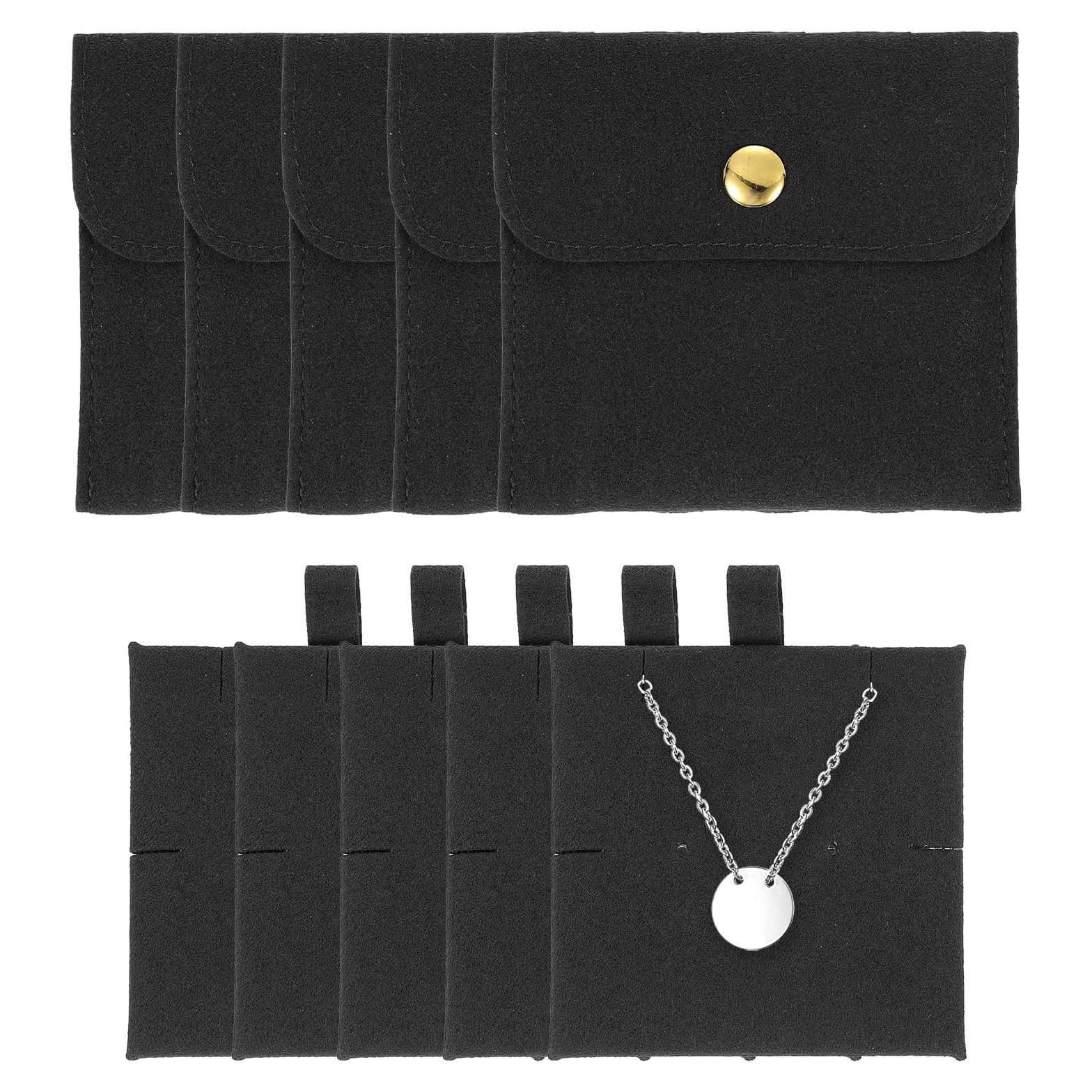 Bolsas de Joyas de Terciopelo uxcell 5 Pcs 8x8cm con Botón