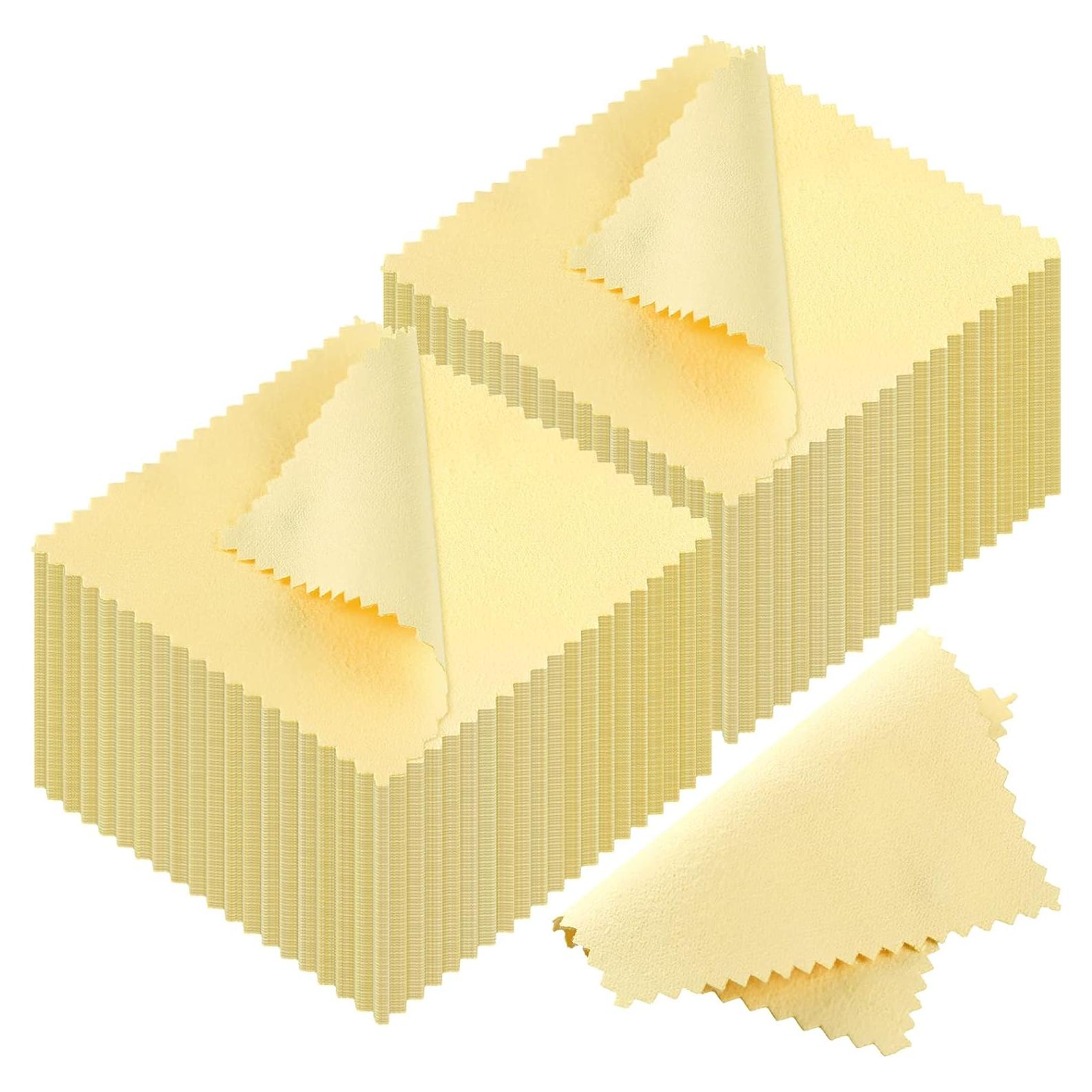 Paquete de 50 Paños de Limpieza de Joyería Outus Amarillo