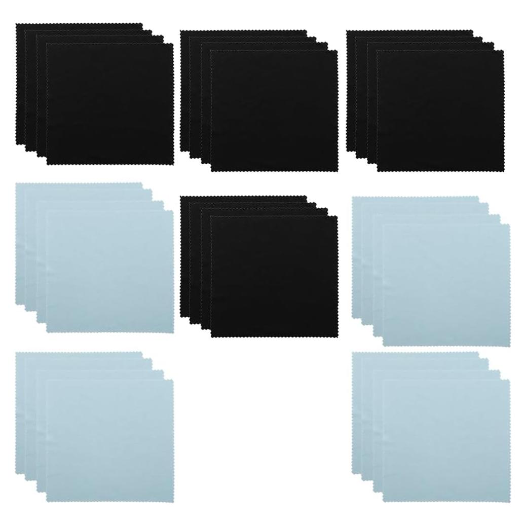 32 Paquetes Paño de Microfibra para Limpiar Pantallas - Negro y Azul