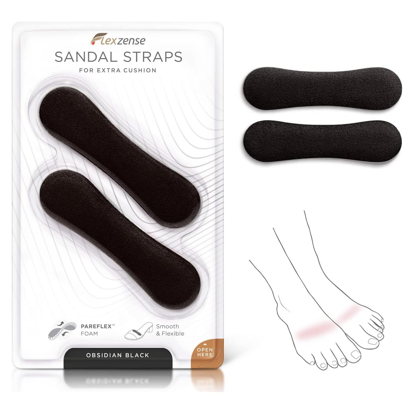 Tiras de Sandalias Comodidad y Protección Para Pies - Negro