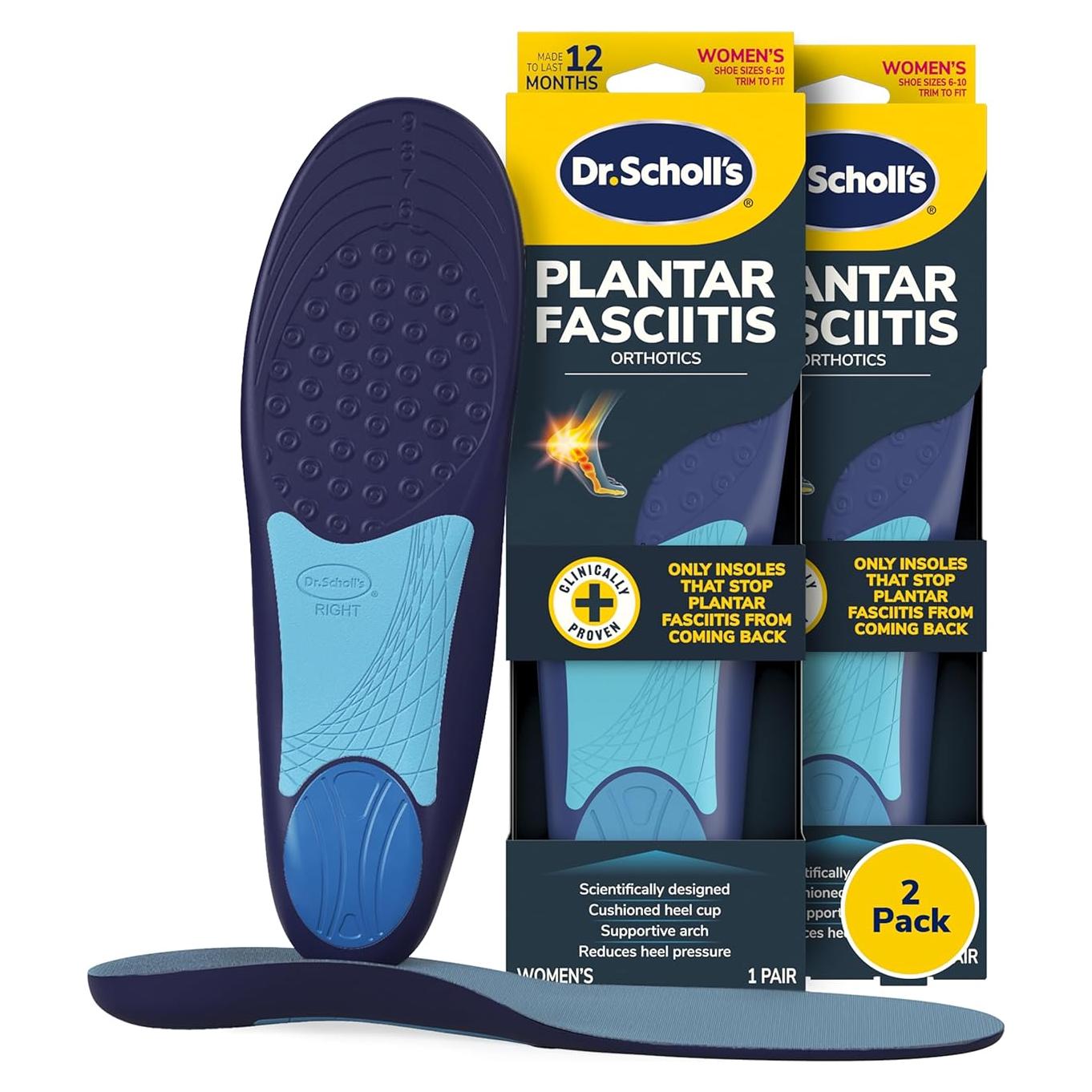 Plantillas ortopédicas Dr. Scholl para mujeres - Alivio fascitis plantar