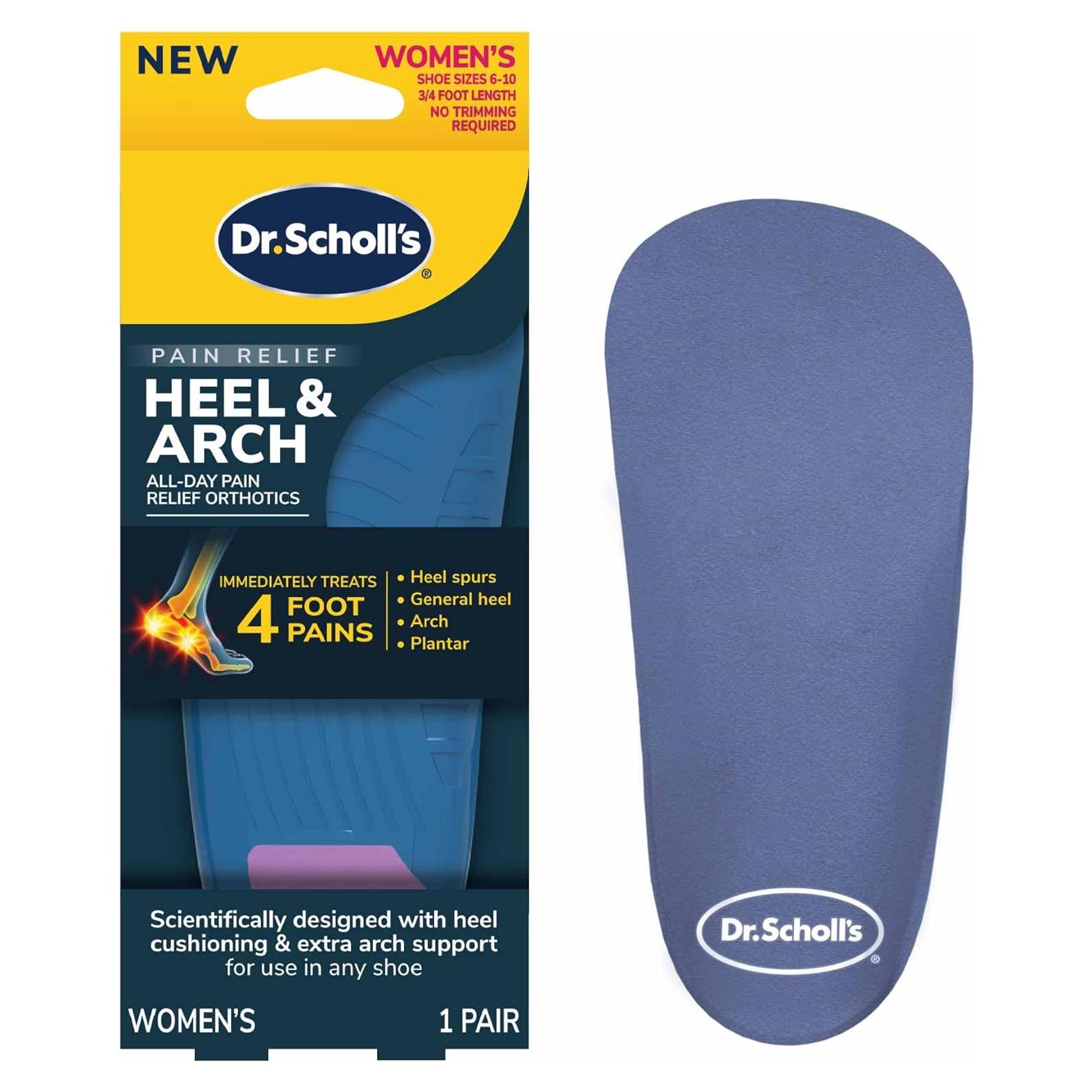 Plantillas ortopédicas Dr. Scholl's para dolor en talón y arco, talla 36-40