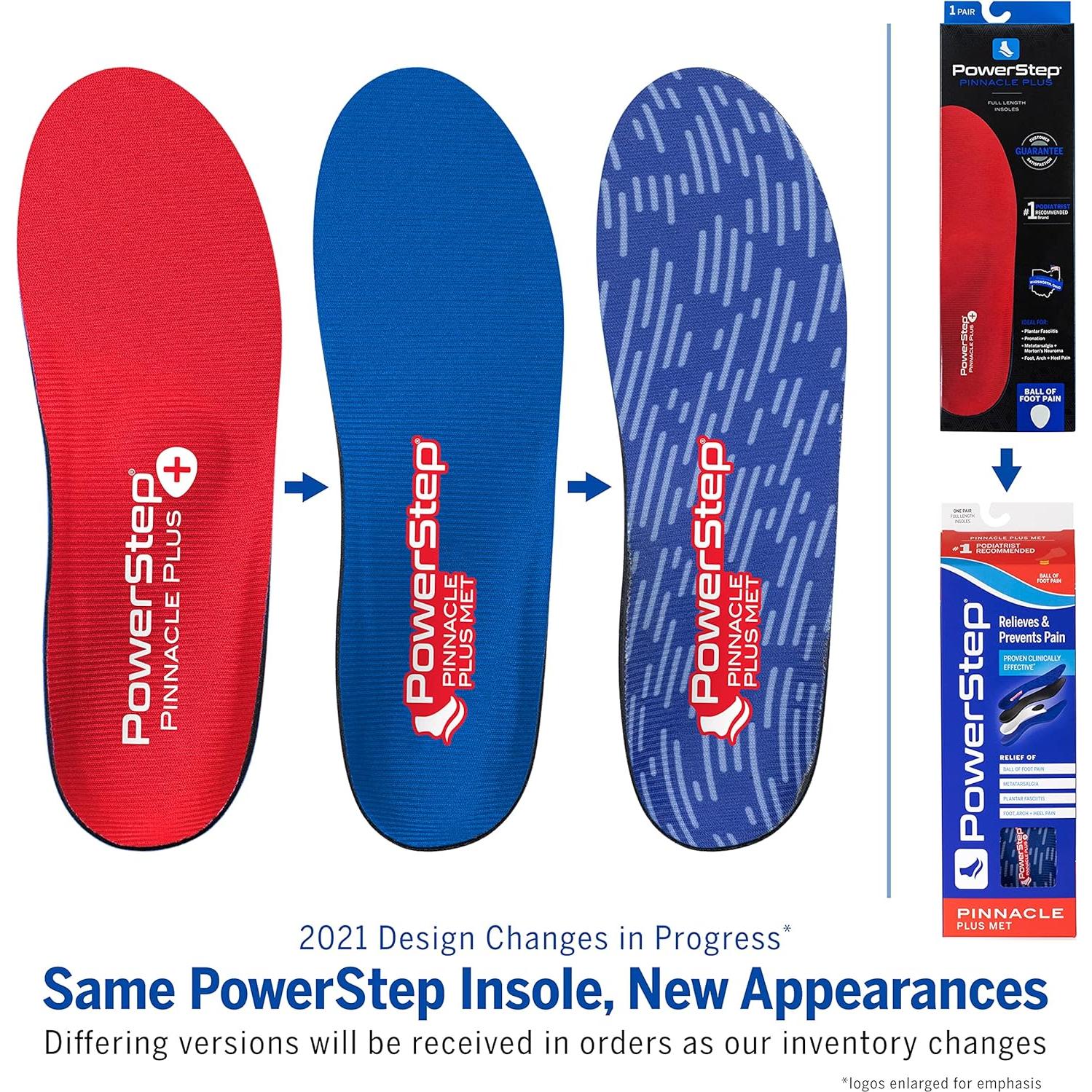 Plantillas PowerStep Pinnacle Plus Met para Metatarsalgia - M 5-5.5, F 7-7.5