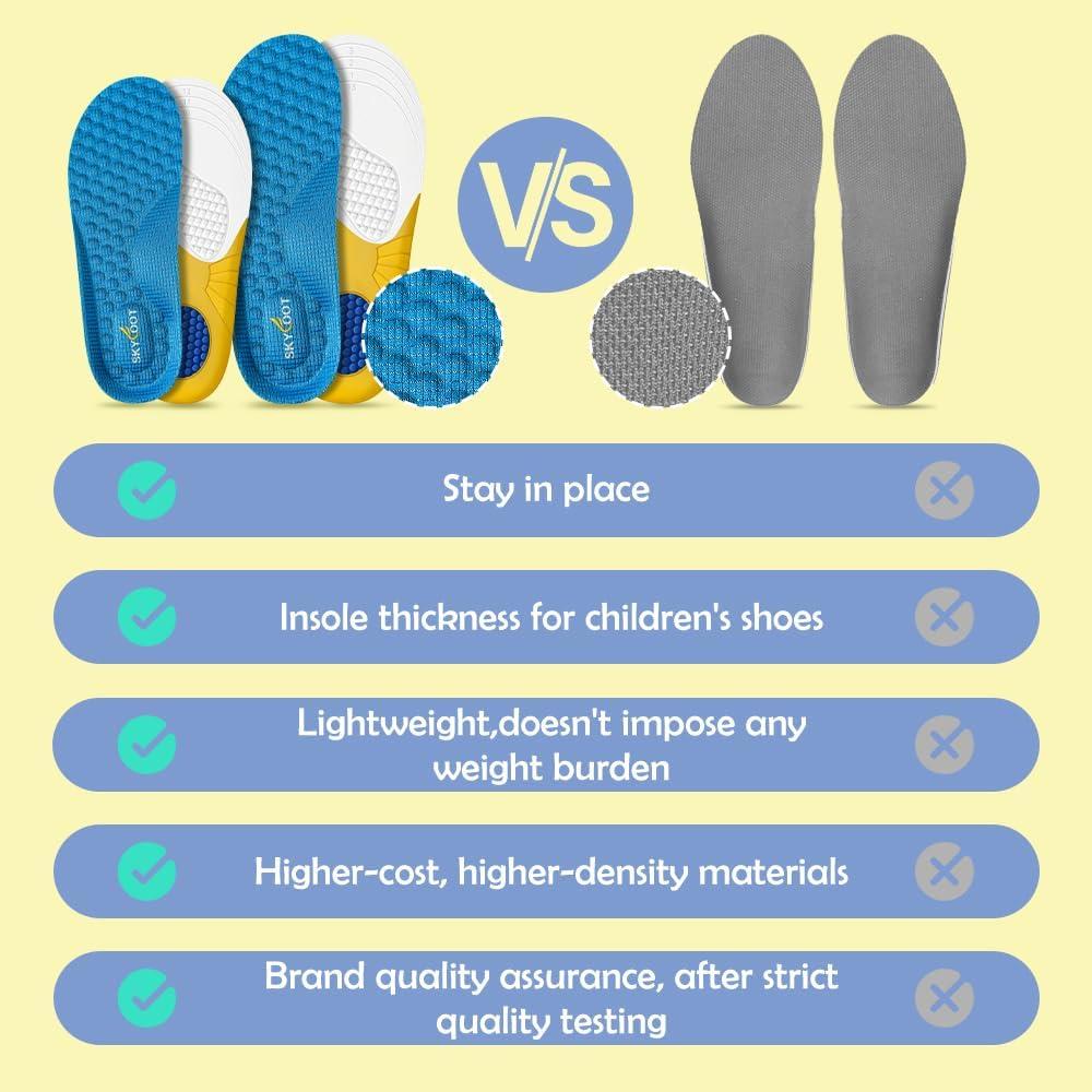 Plantillas Skyfoot para Niños 9-12.5, Transpirables y Ajustables