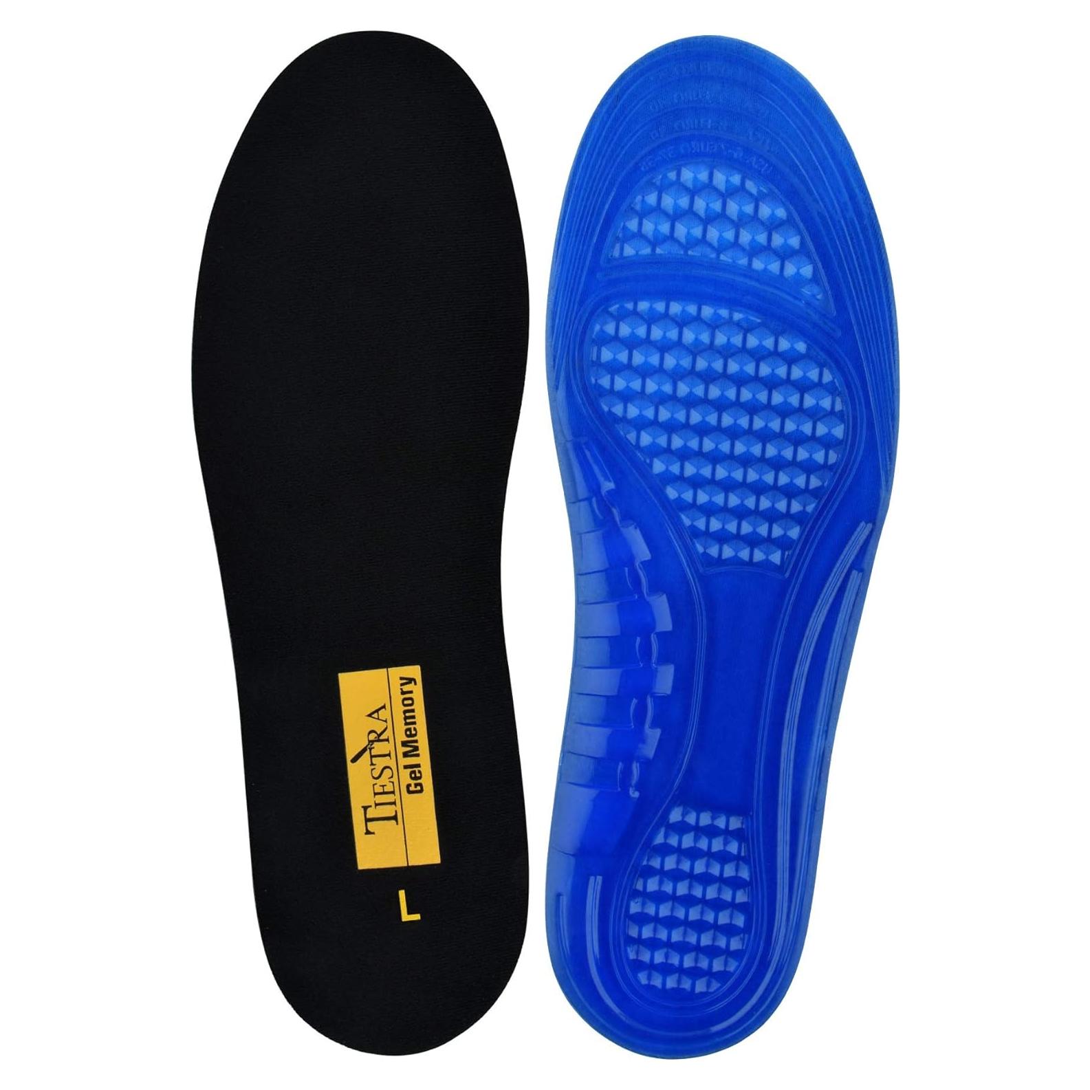 Plantillas de Gel TIESTRA para Hombres Talla L (US8-12) Negro