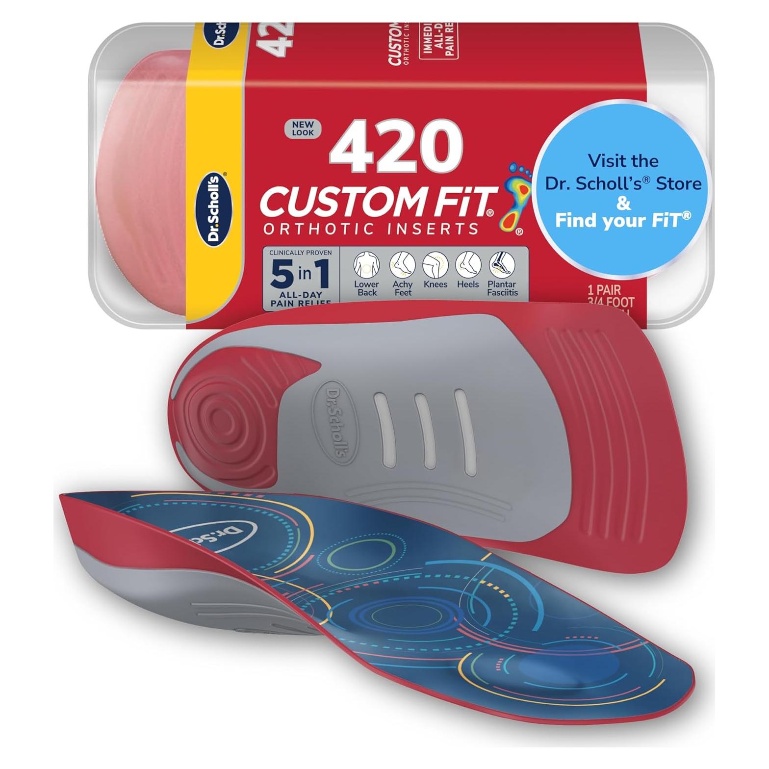 Plantillas ortopédicas Dr. Scholl's Custom Fit 3/4 para alivio de dolor