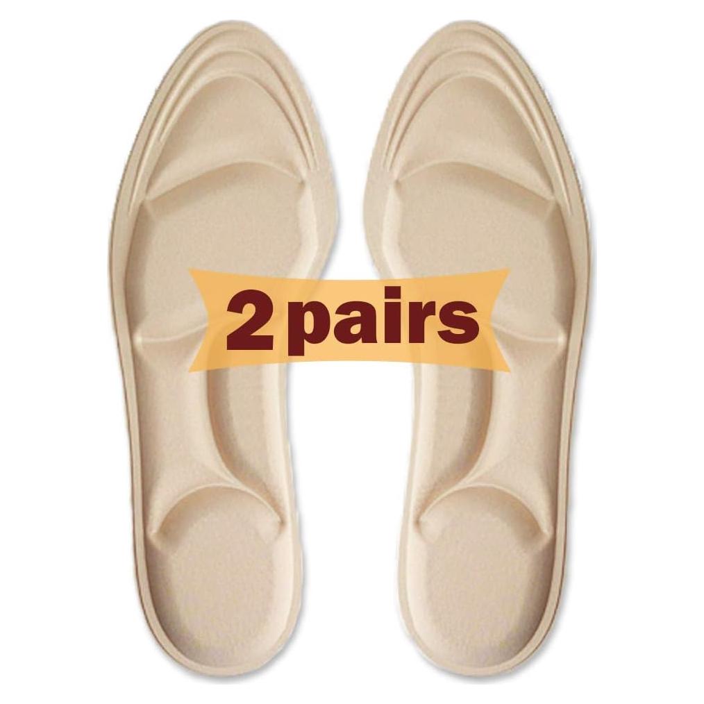 Plantillas para zapatos mujer Pnrskter 5D transpirables beige