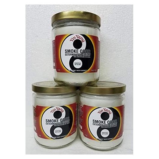 Juego de Tres Velas Exterminador de Olores a Humo 13oz