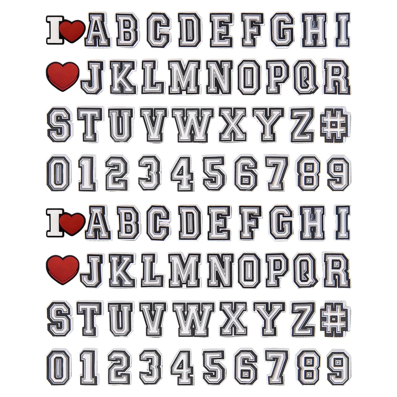 Encantos de Letras para Zapatos CUNUEN - 78 Piezas PVC