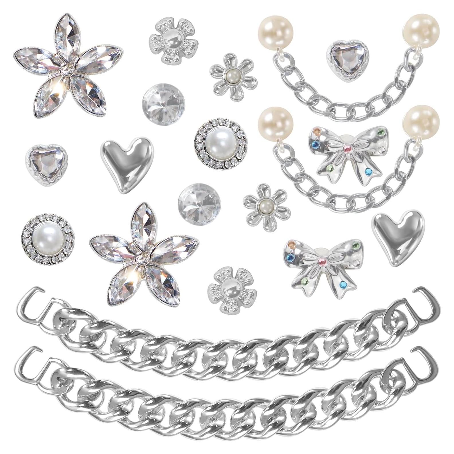 20 Encantos Brillantes para Zapatos Mujeres - Decoración Floral