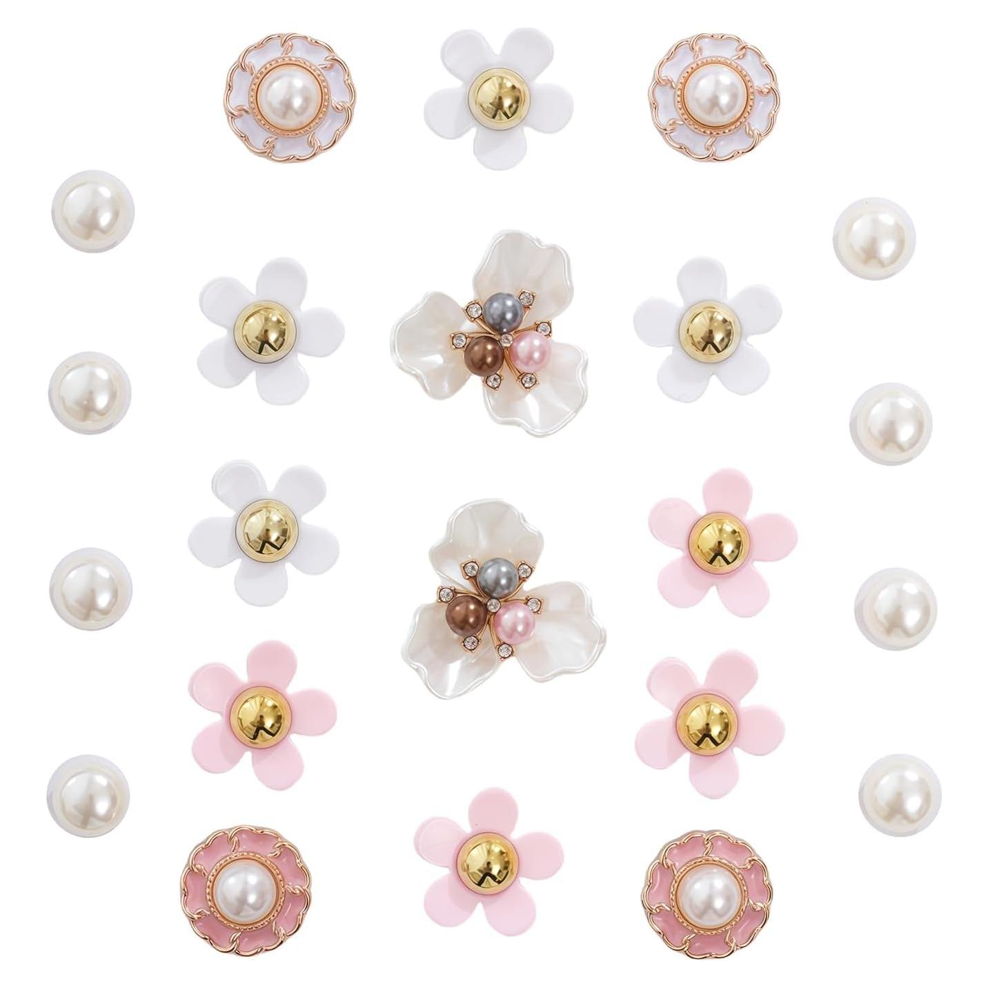 Encantos de Zapatos Brillantes Jyrmstore - Flores y Perlas