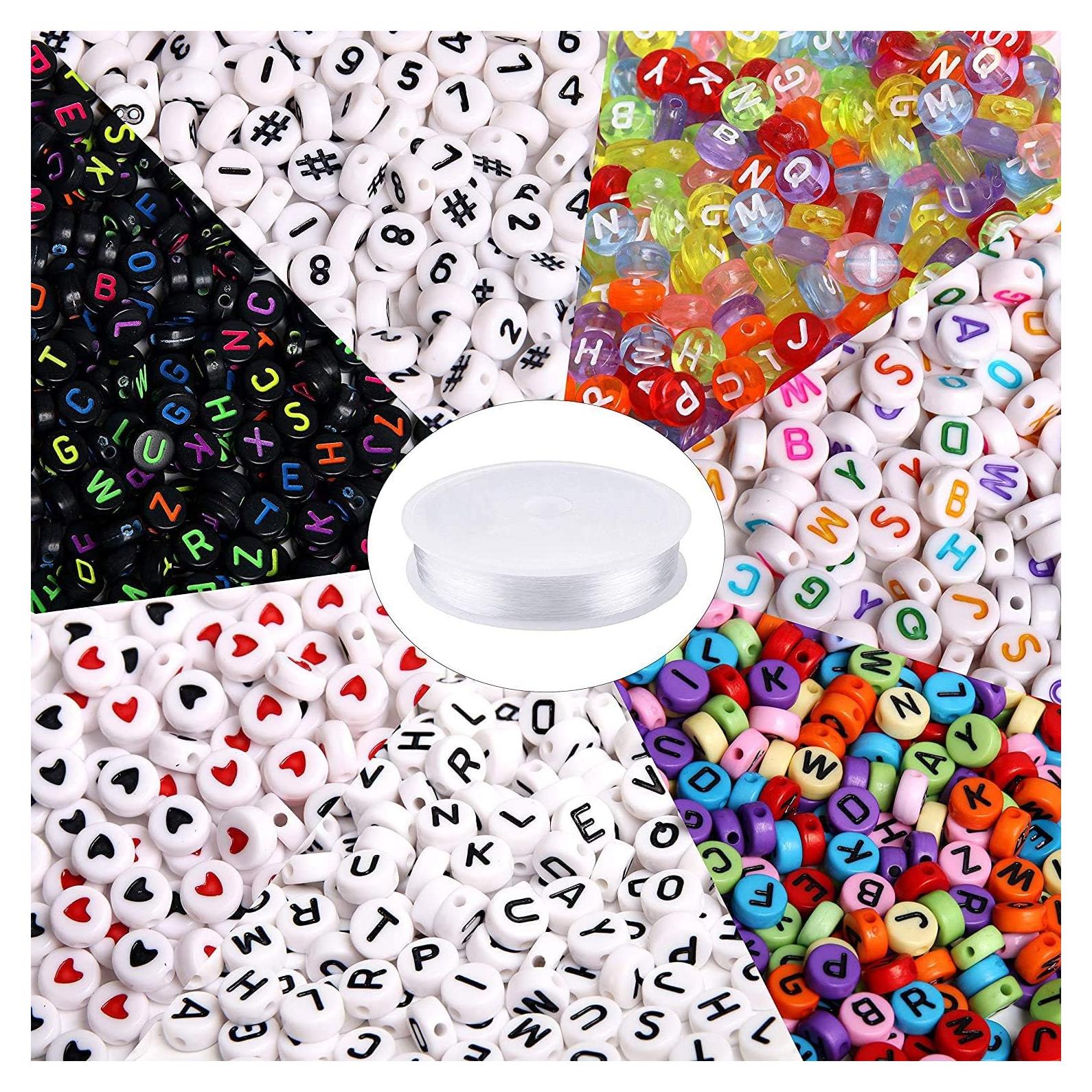 1900 Perlas Acrílicas Letras y Números DECYOOL para DIY