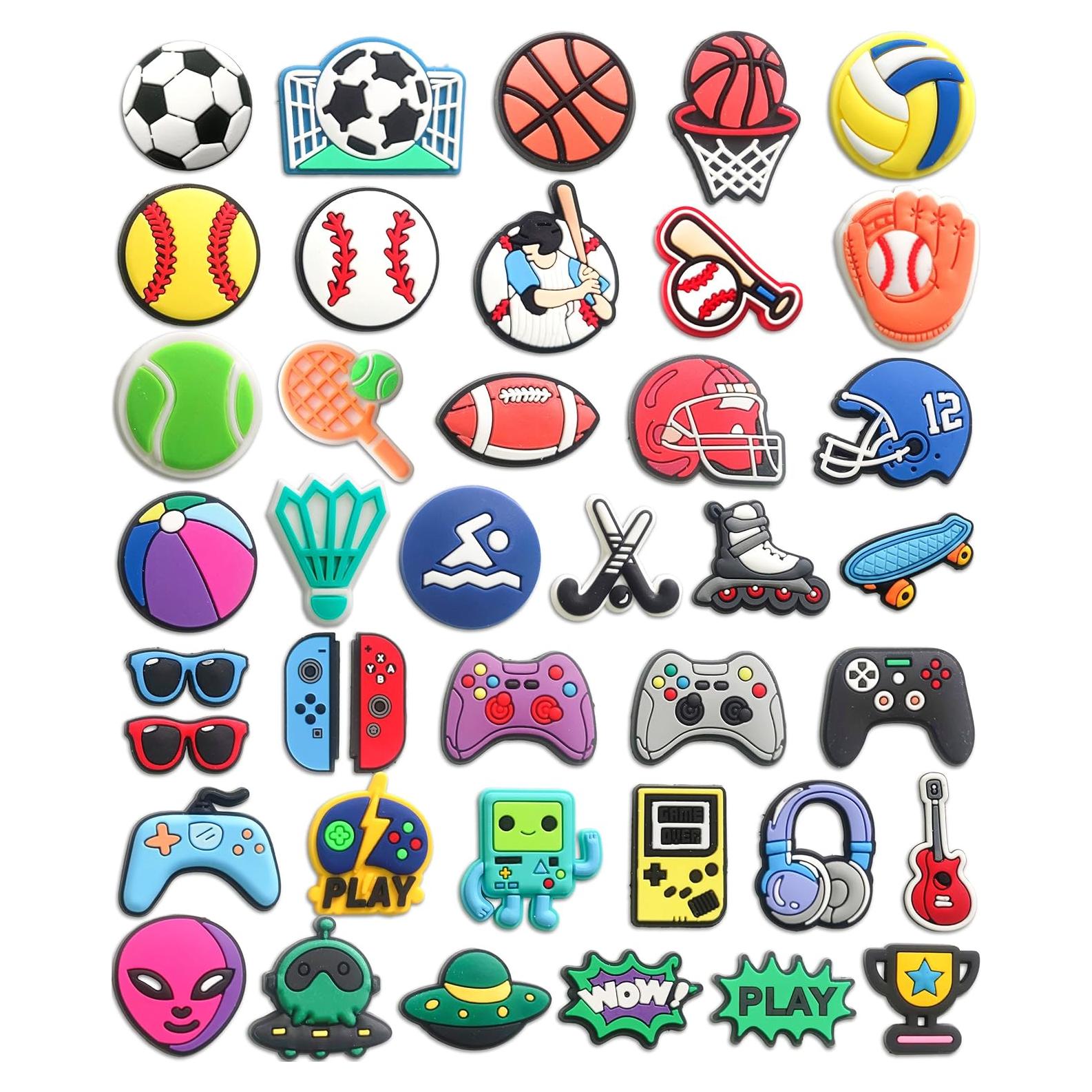 40 Encantos para Zapatos Deportivos Unisex Niños PVC