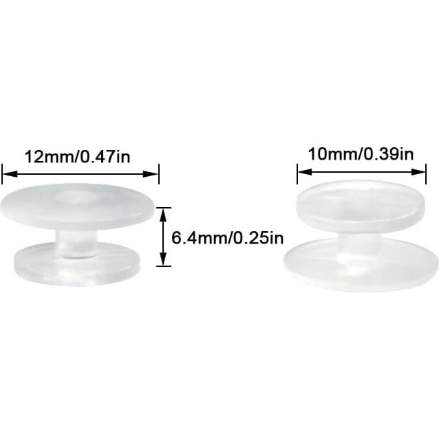 100 Botones de Plástico Transparentes Alamic 12x10mm DIY