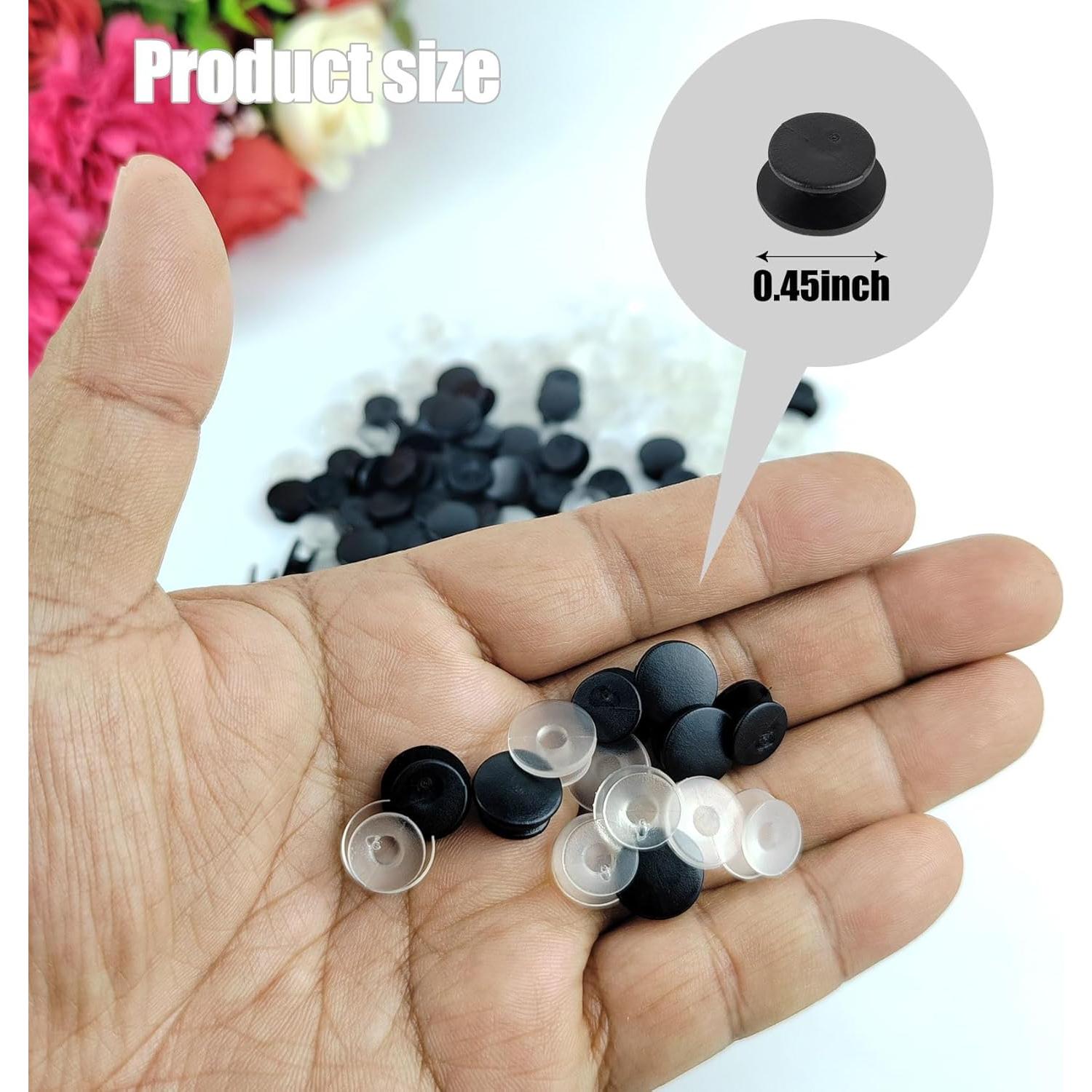 50 Botones de Plástico Negros GAADSKCER para DIY 1.2 cm
