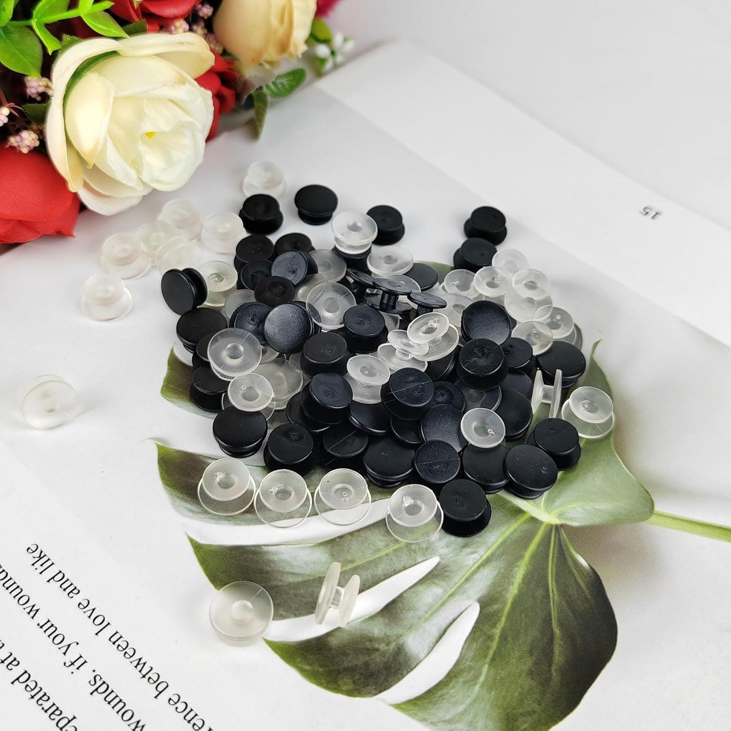 50 Botones de Plástico Negros GAADSKCER para DIY 1.2 cm