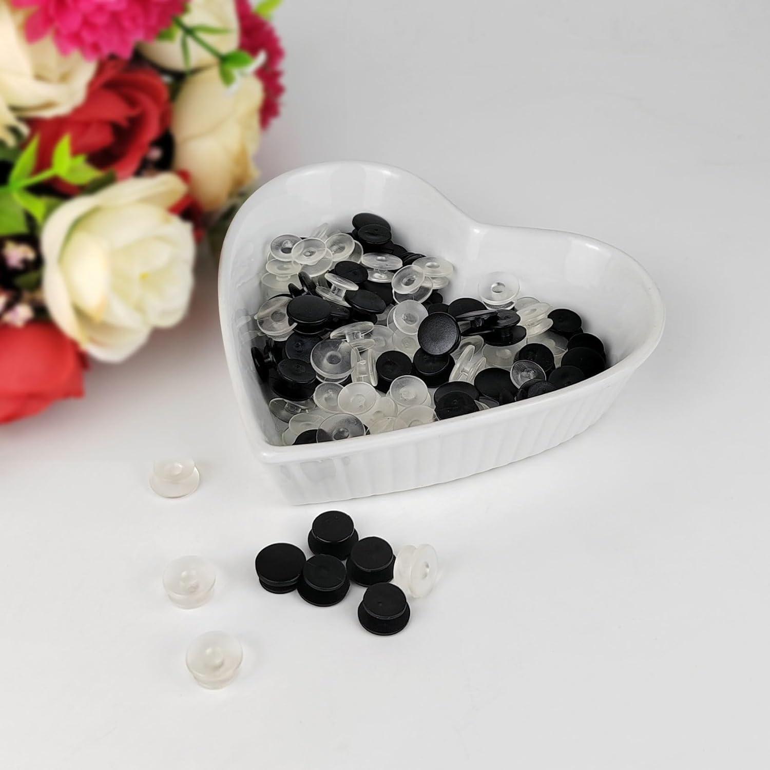 50 Botones de Plástico Negros GAADSKCER para DIY 1.2 cm