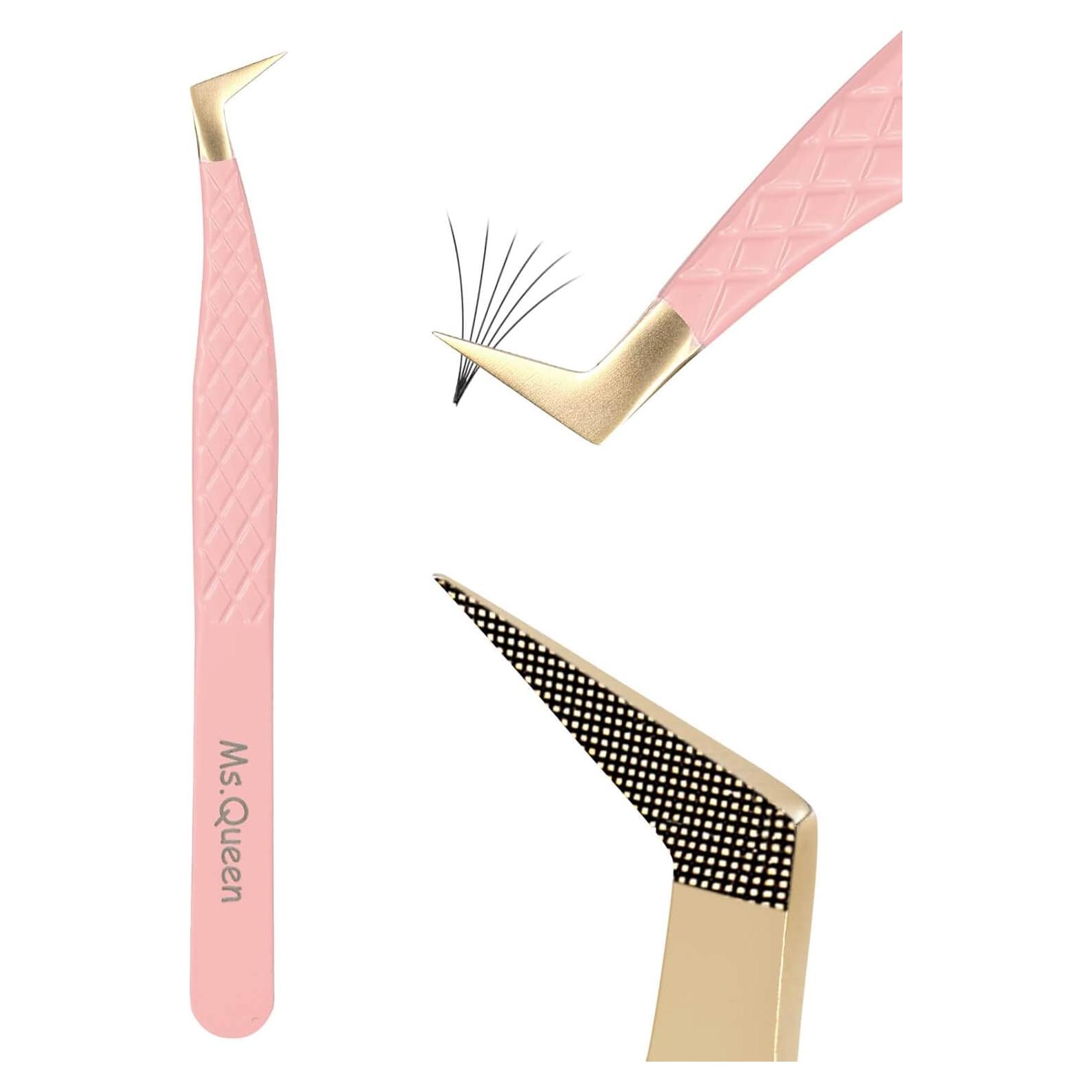 Pinzas para Pestañas Ms.Queen L 16cm Punta de Fibra Volumen