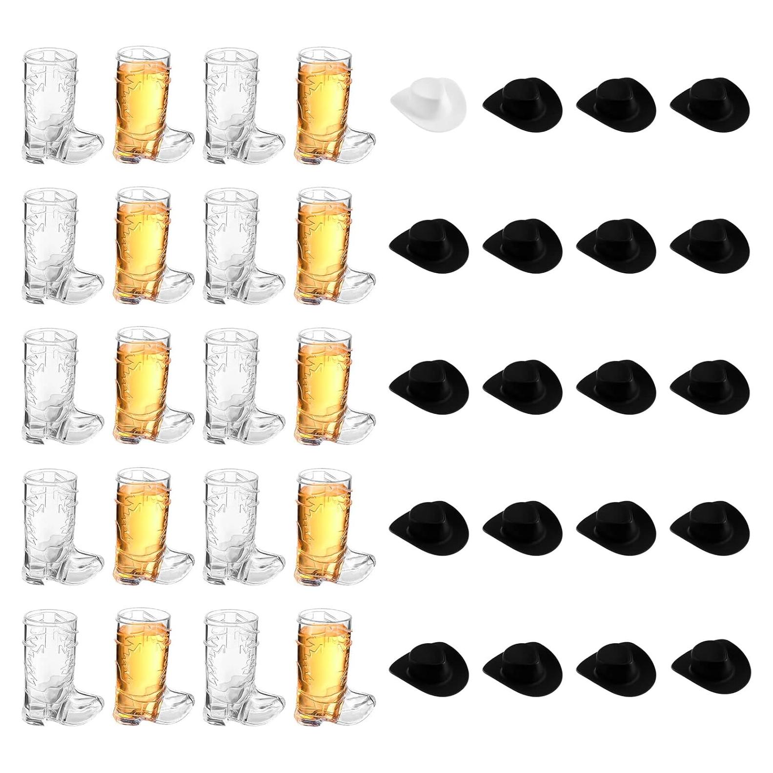Sumind 40 Piezas Decoraciones Fiesta Vaquera Mini Sombreros y Vasos