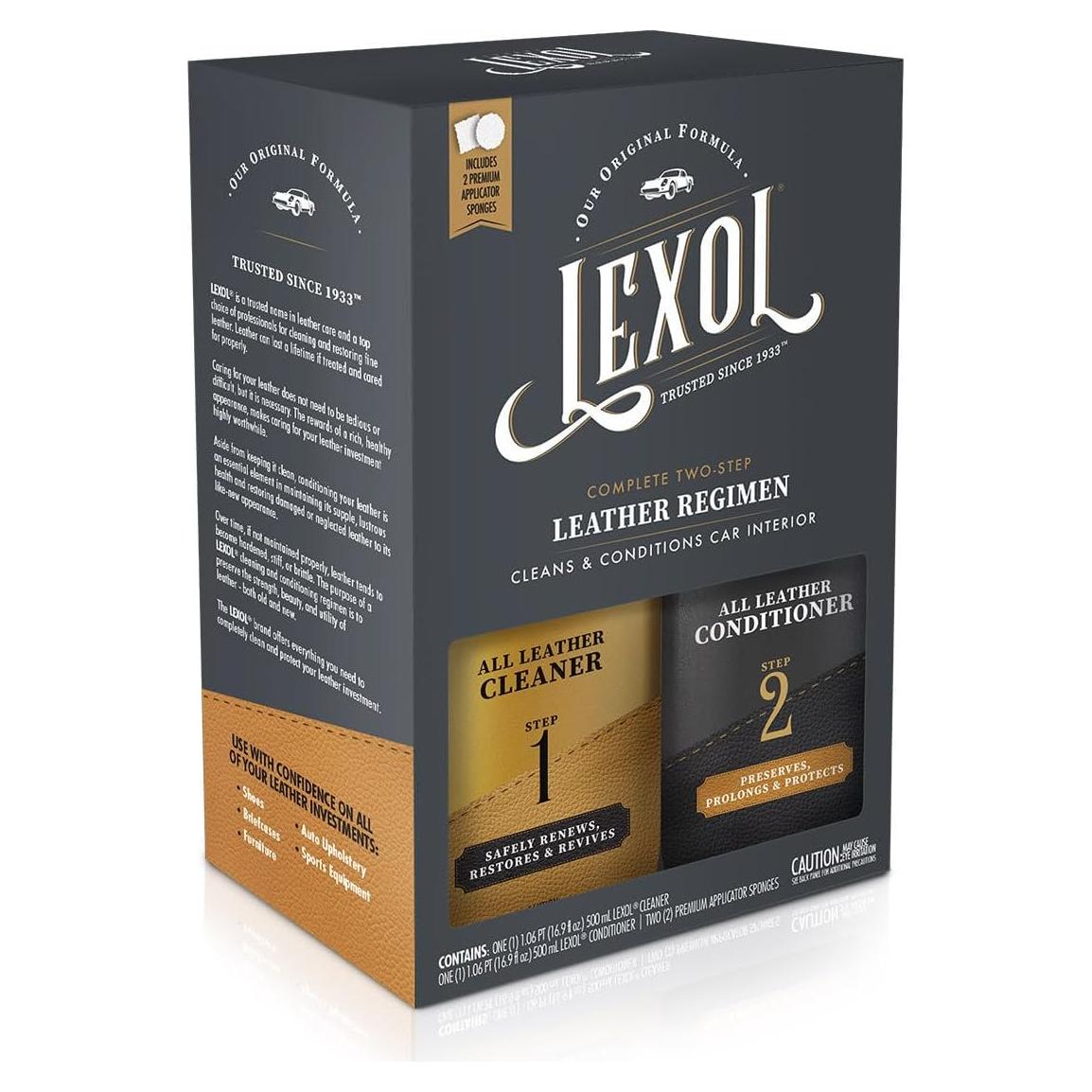 Kit de Cuidado de Cuero Lexol 16.9 oz - Limpiador y Acondicionador