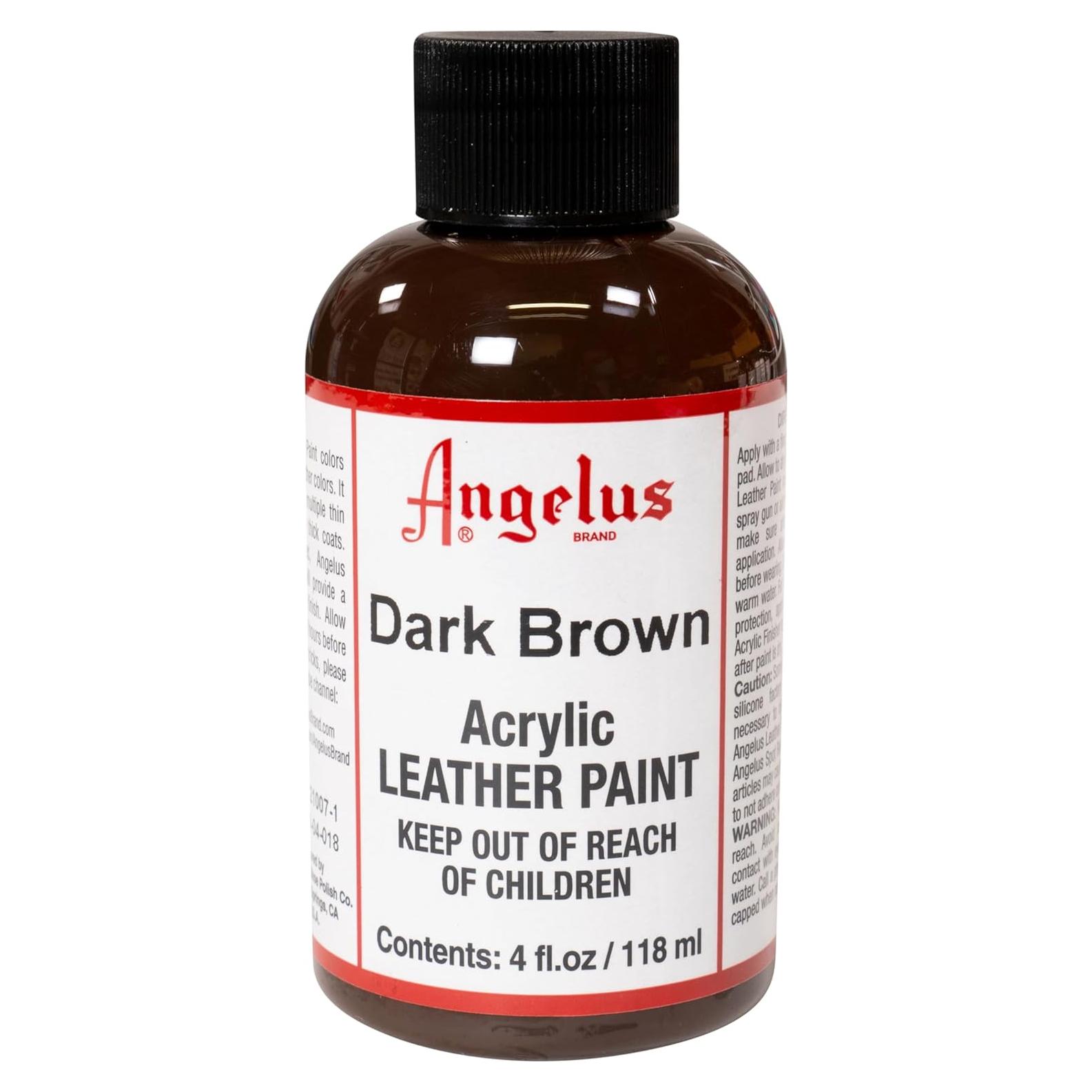 Pintura Acrílica para Cuero Angelus 118 ml Marrón Oscuro