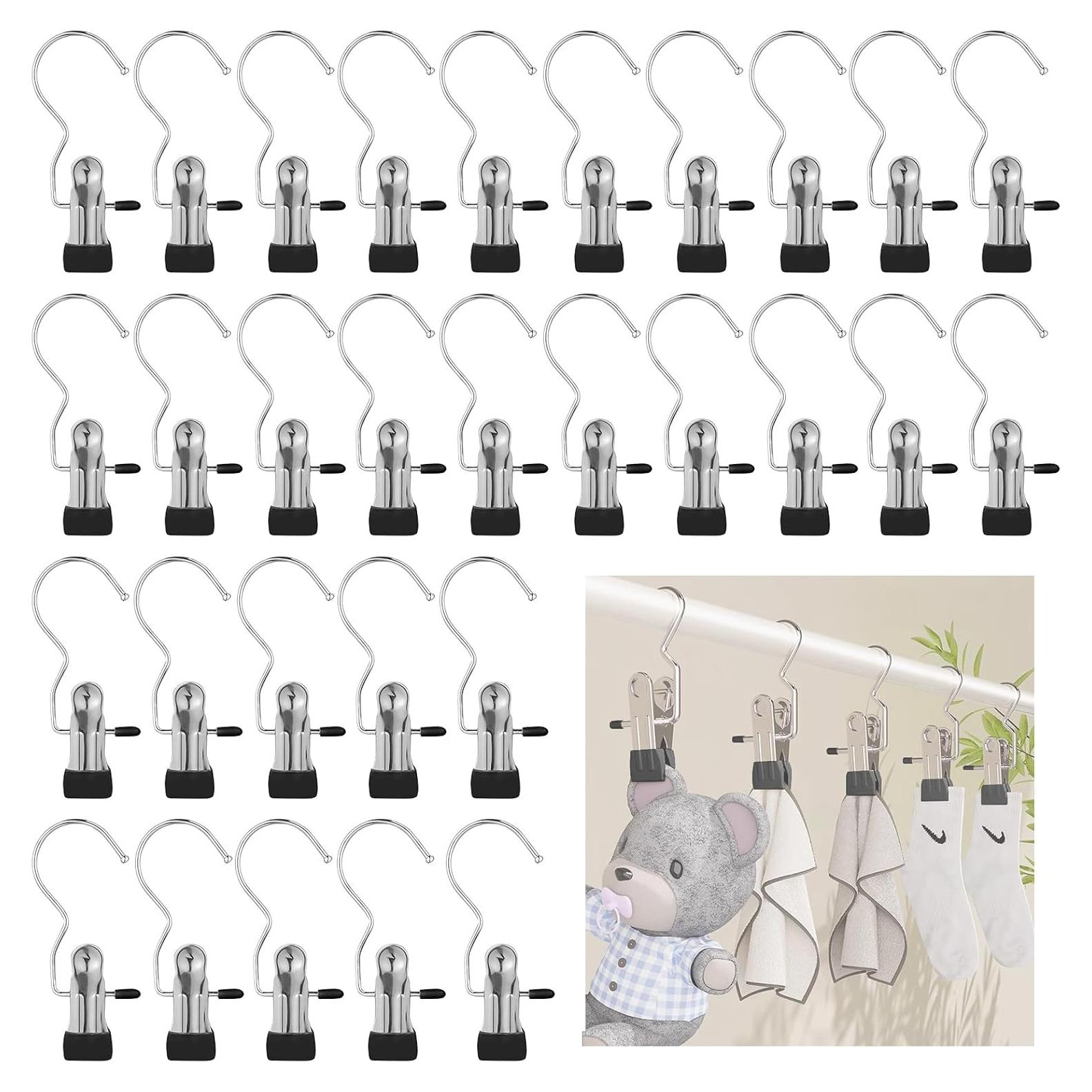 Ganchos para Ropa Portátiles JINGIHE 30 Pcs Acero Inoxidable