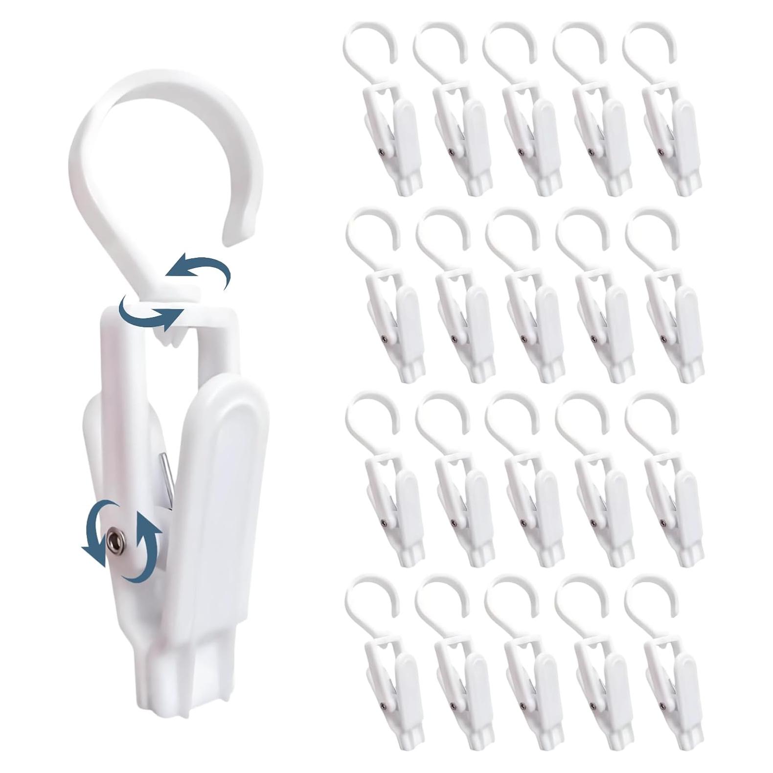 20 Clips Colgantes Blancos Genéricos 10.9 cm Super Fuertes