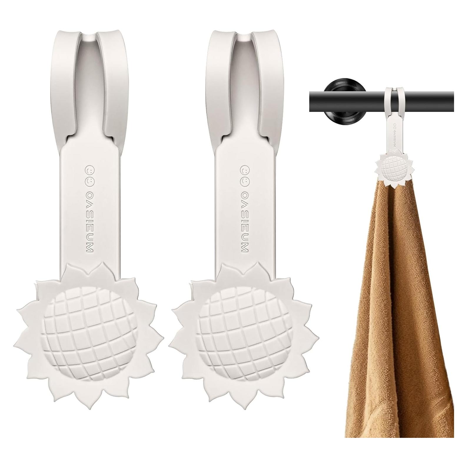 Clips Magnéticos OASIEUM para Toallas - 2 Pack Blanco