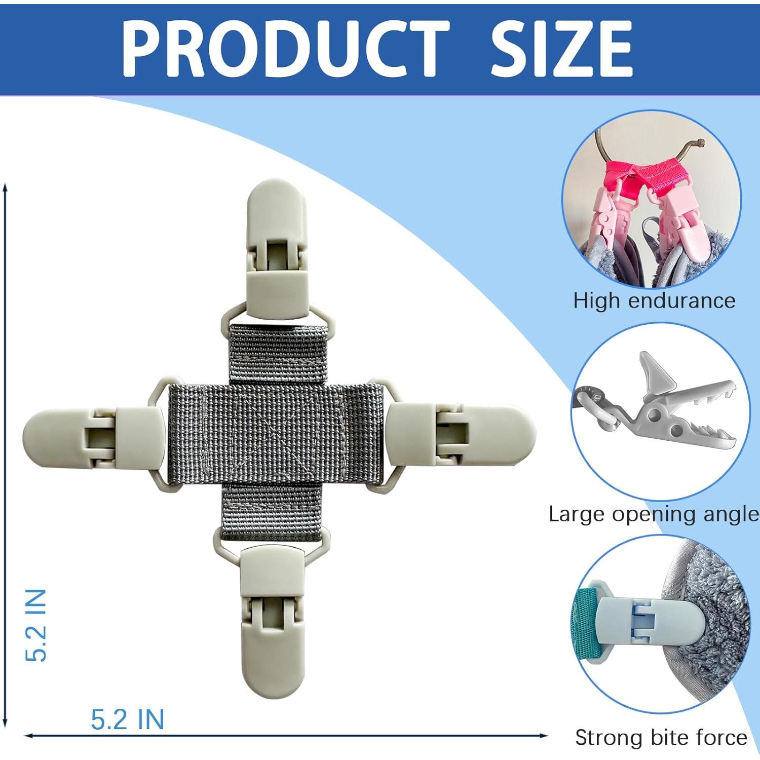 Paquete de 2 Clips Sujetadores de Sábanas Josuyofo Gris