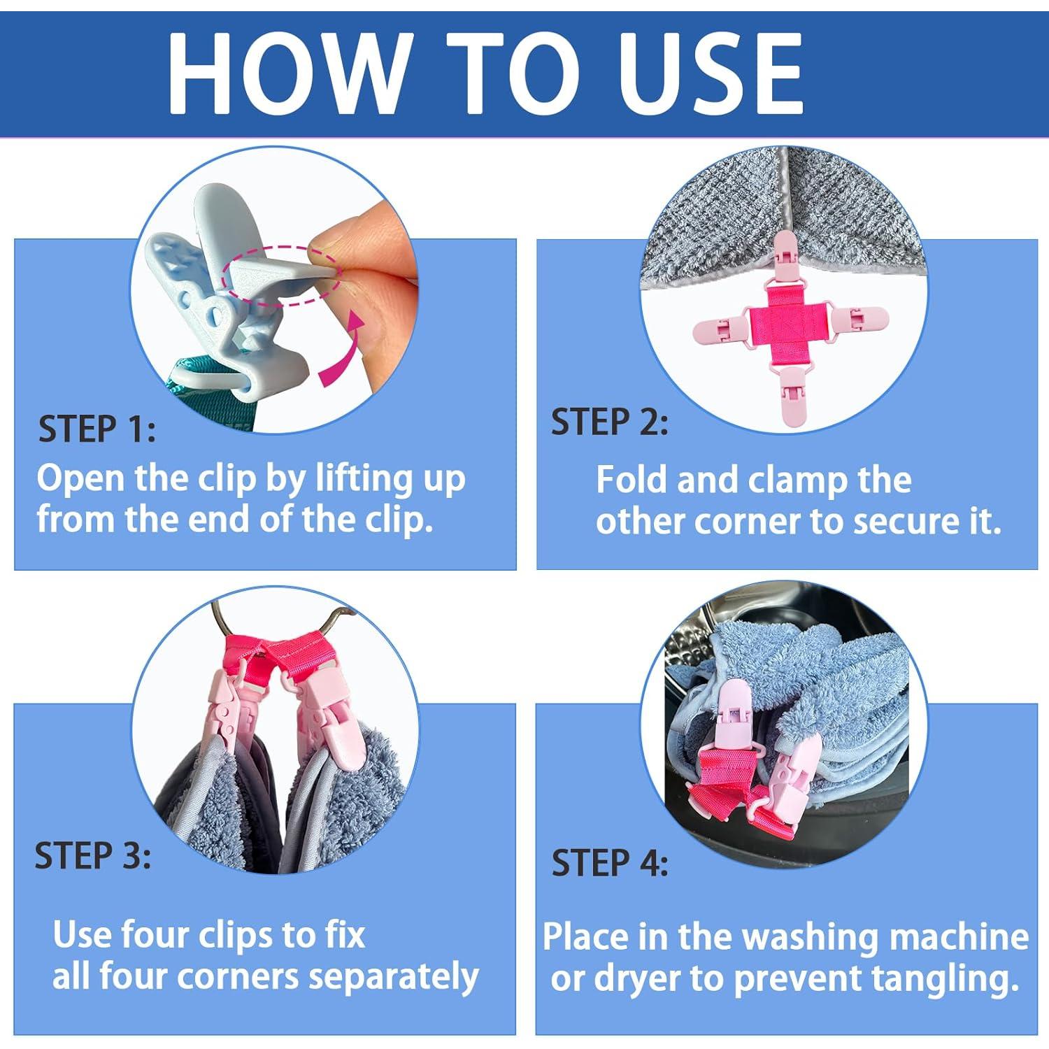 Paquete de 2 Clips Sujetadores de Sábanas Josuyofo Gris