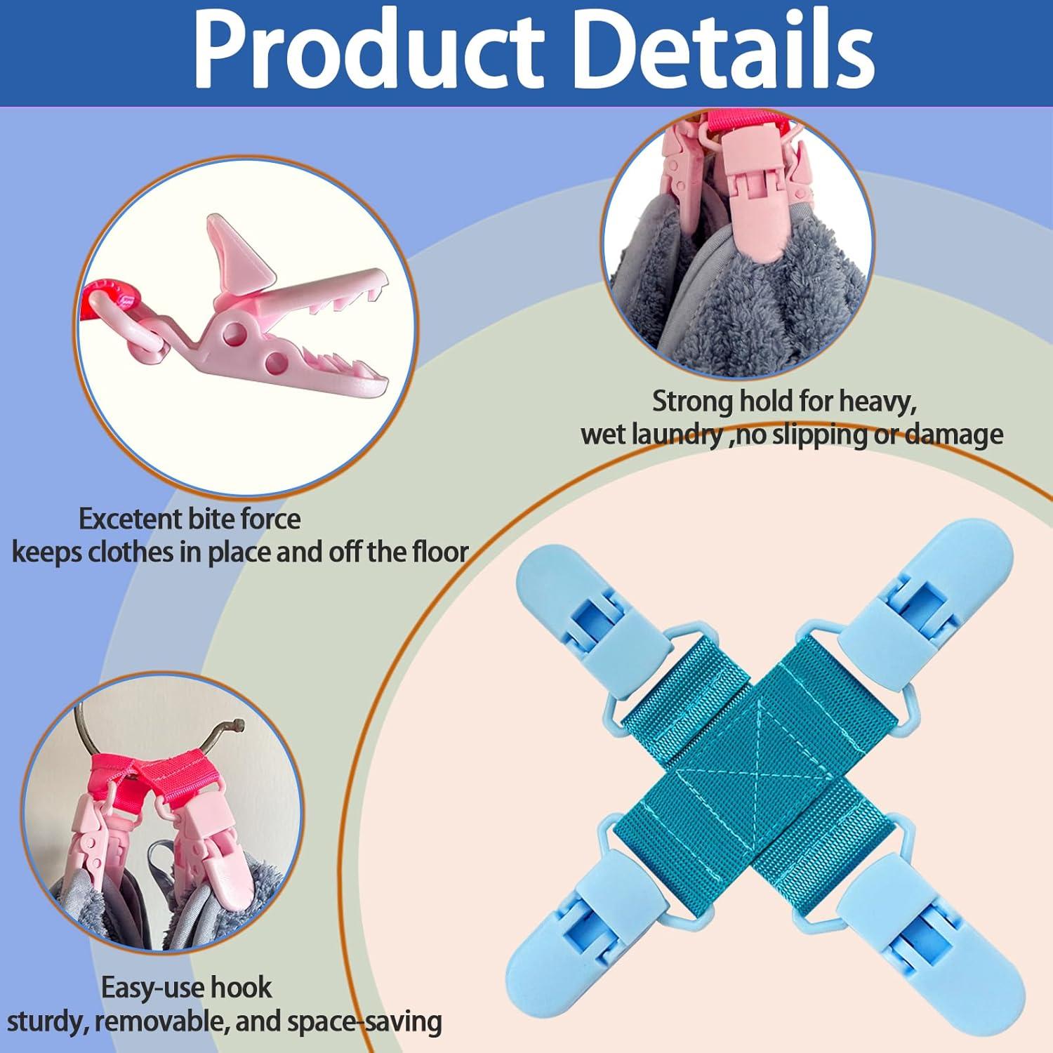 Paquete de 2 Clips Sujetadores de Sábanas Josuyofo Gris