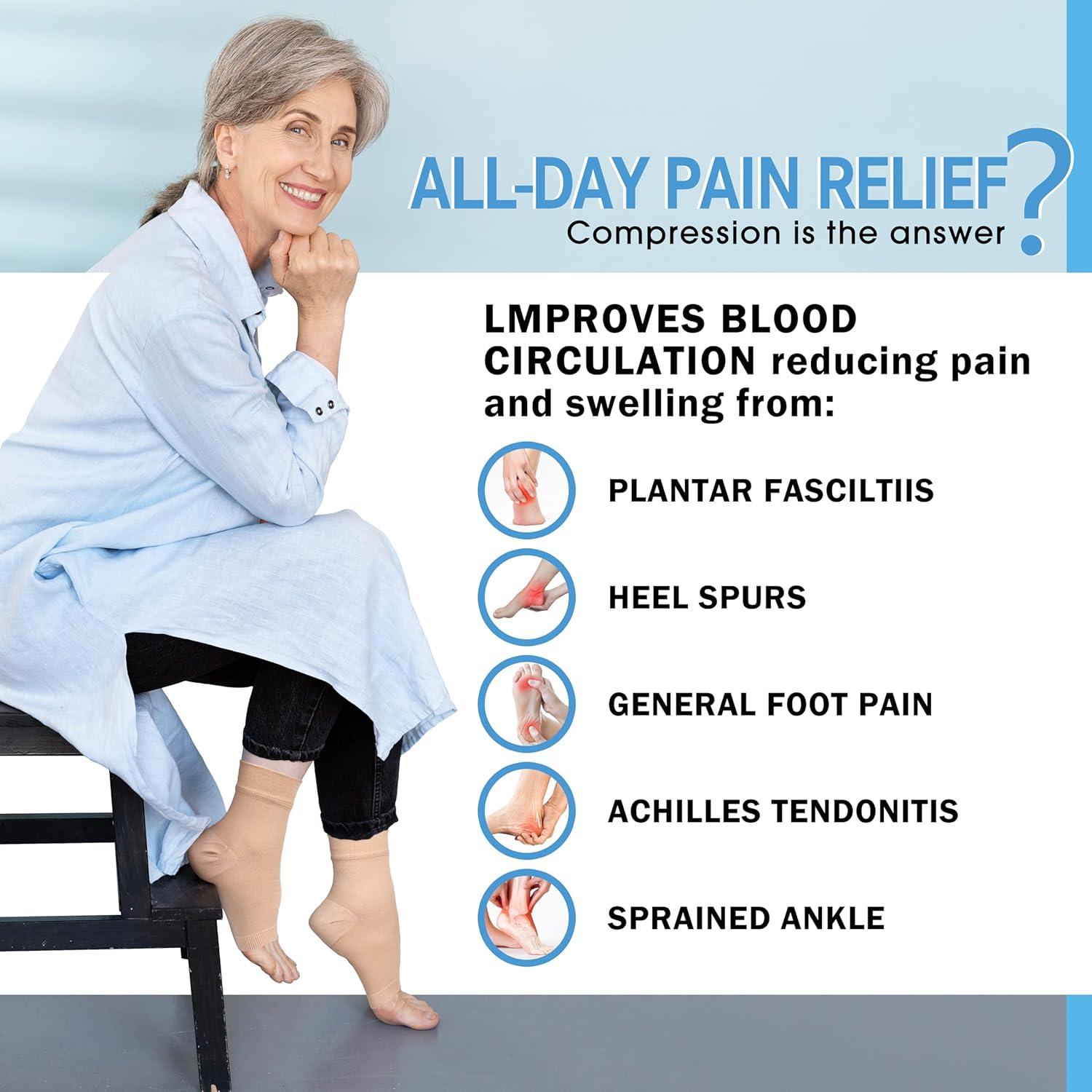 Manga de Compresión para Tobillo ACTINPUT 2 Paquete Beige S/M