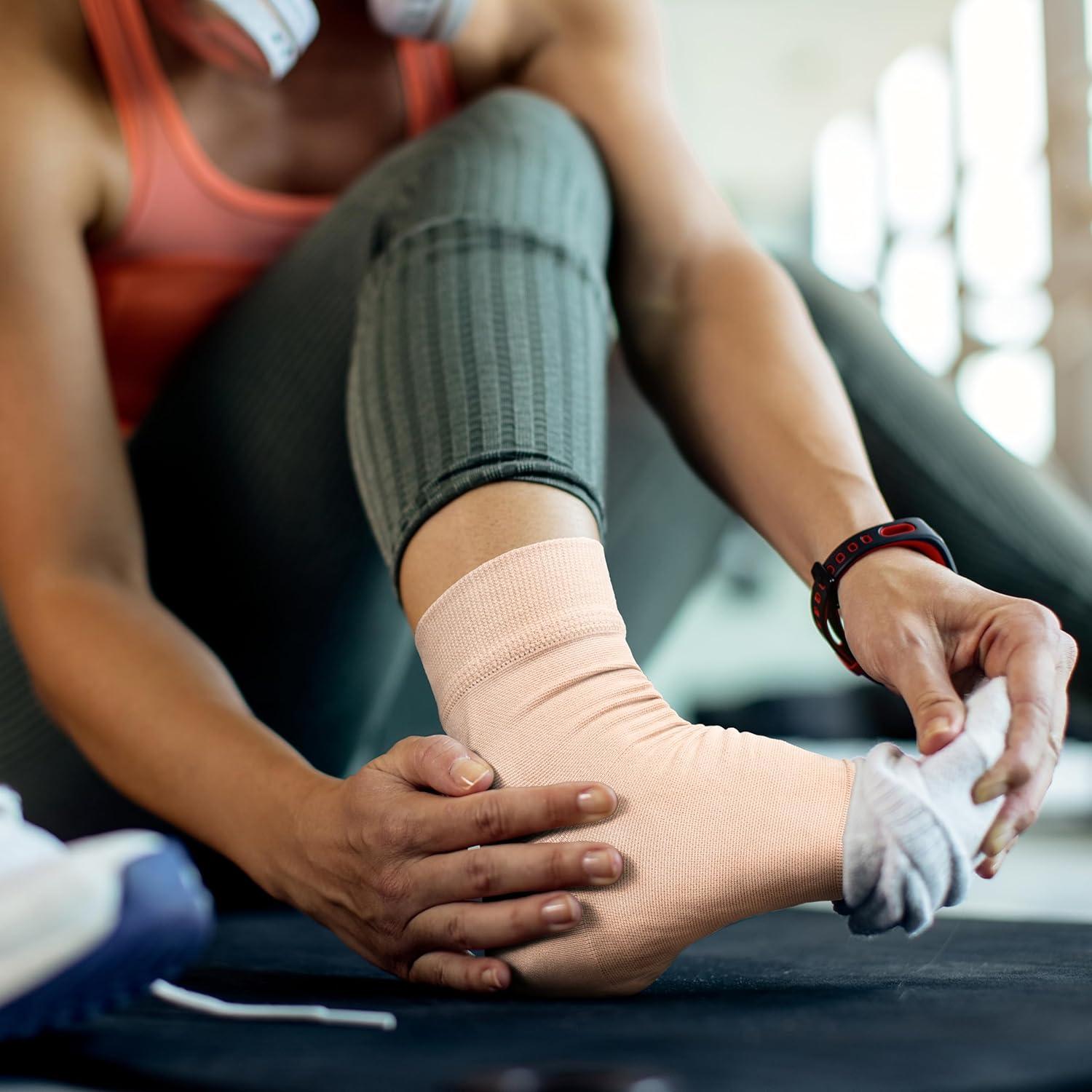 Manga de Compresión para Tobillo ACTINPUT 2 Paquete Beige S/M