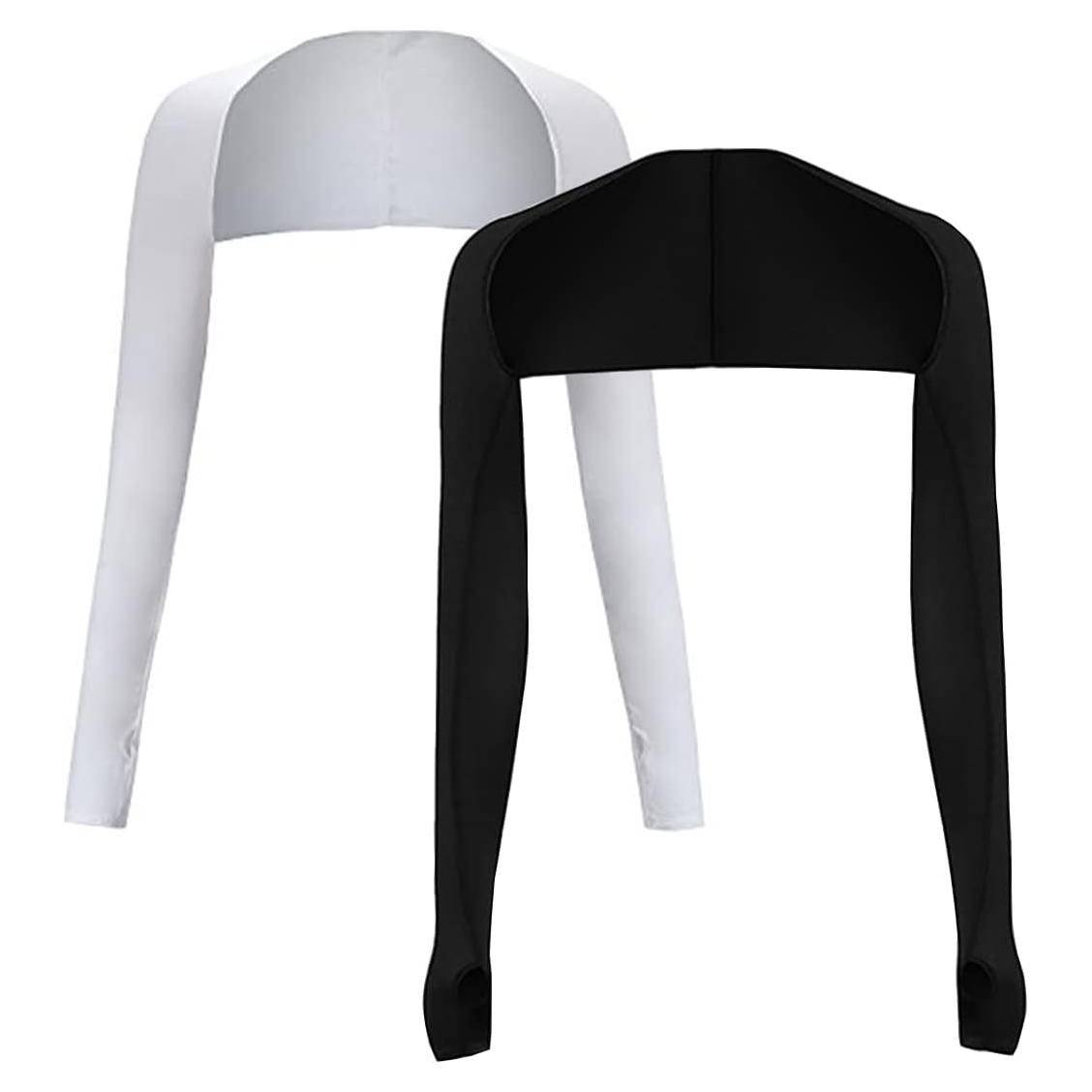 Cubiertas de brazo Cool Shawl UV 50+ 2-Pack Negro y Blanco