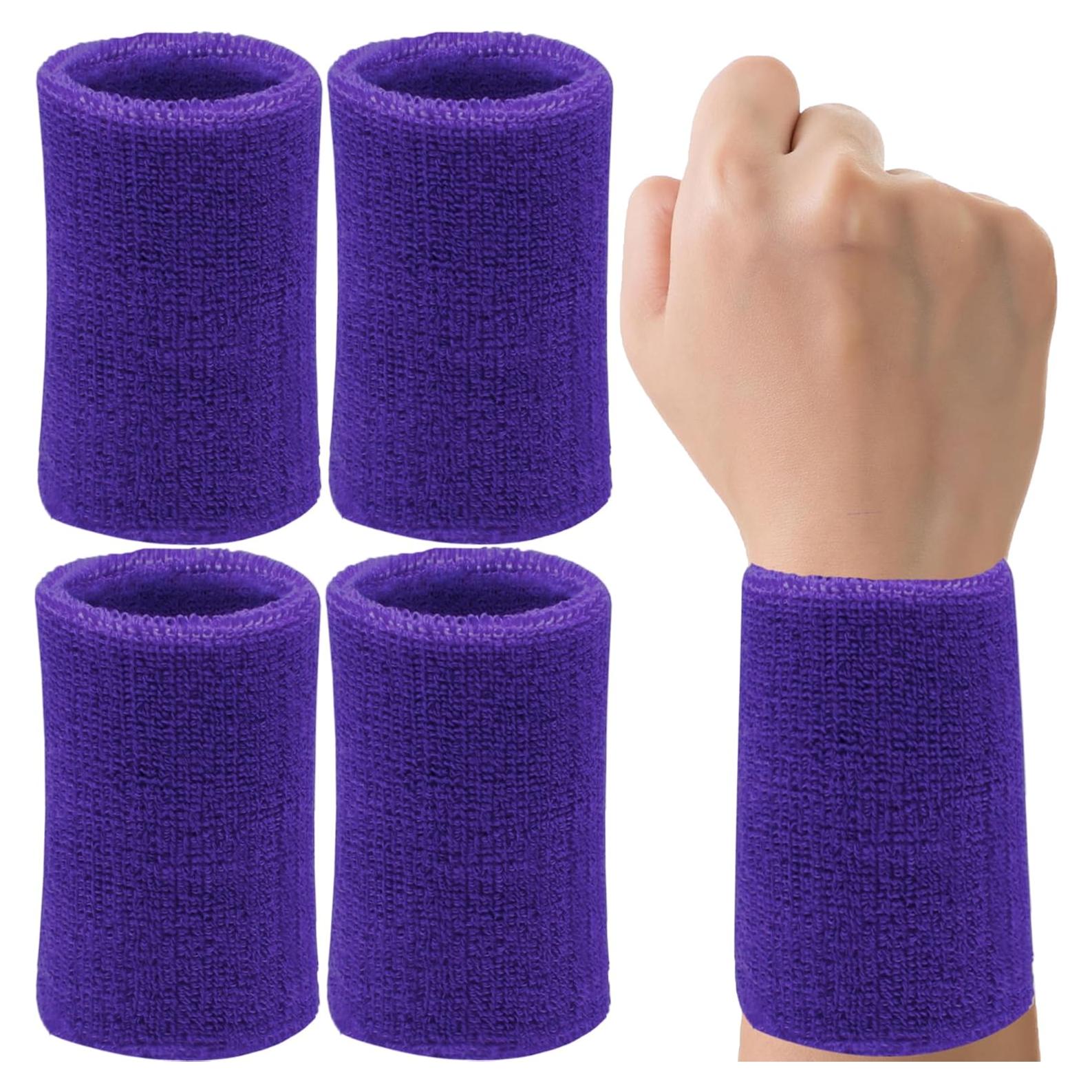 Banda de Sudor para Muñeca IMAGERIO 15 cm - Paquete de 4 Violeta