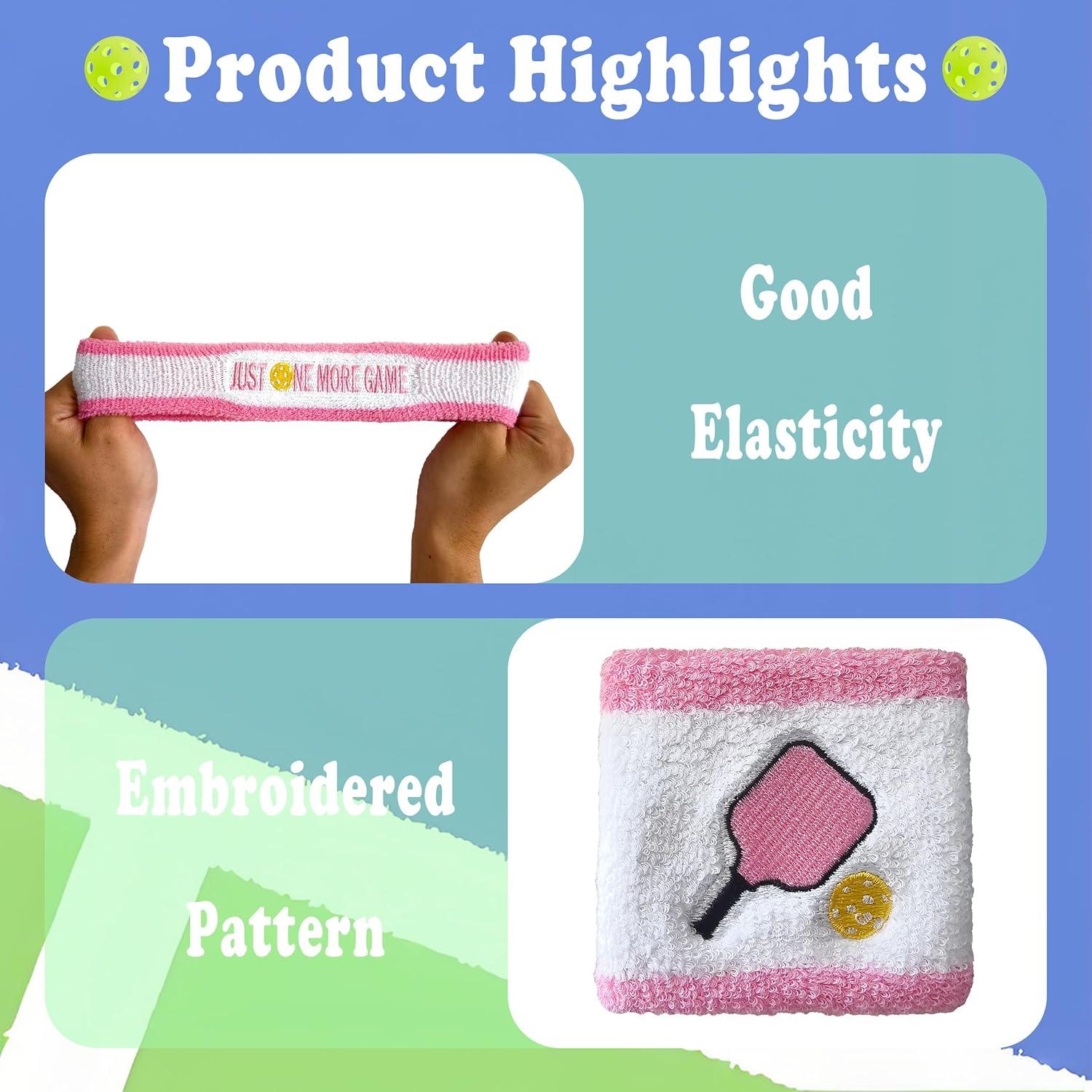 Conjunto de 3 Piezas Muñequera y Banda Cabeza MINYJHZ Rosa