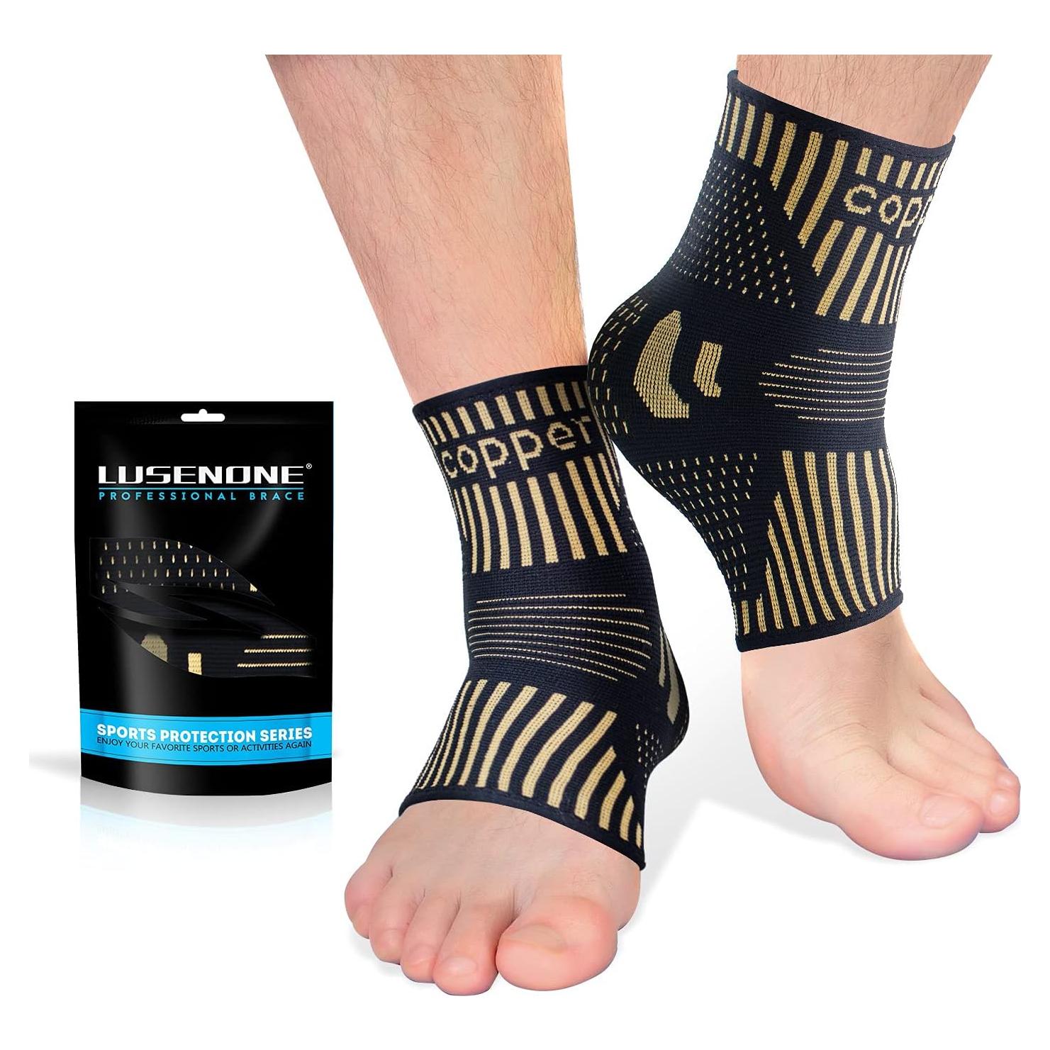 Soporte de Tobillo de Cobre Lusenone XL para Alivio del Dolor