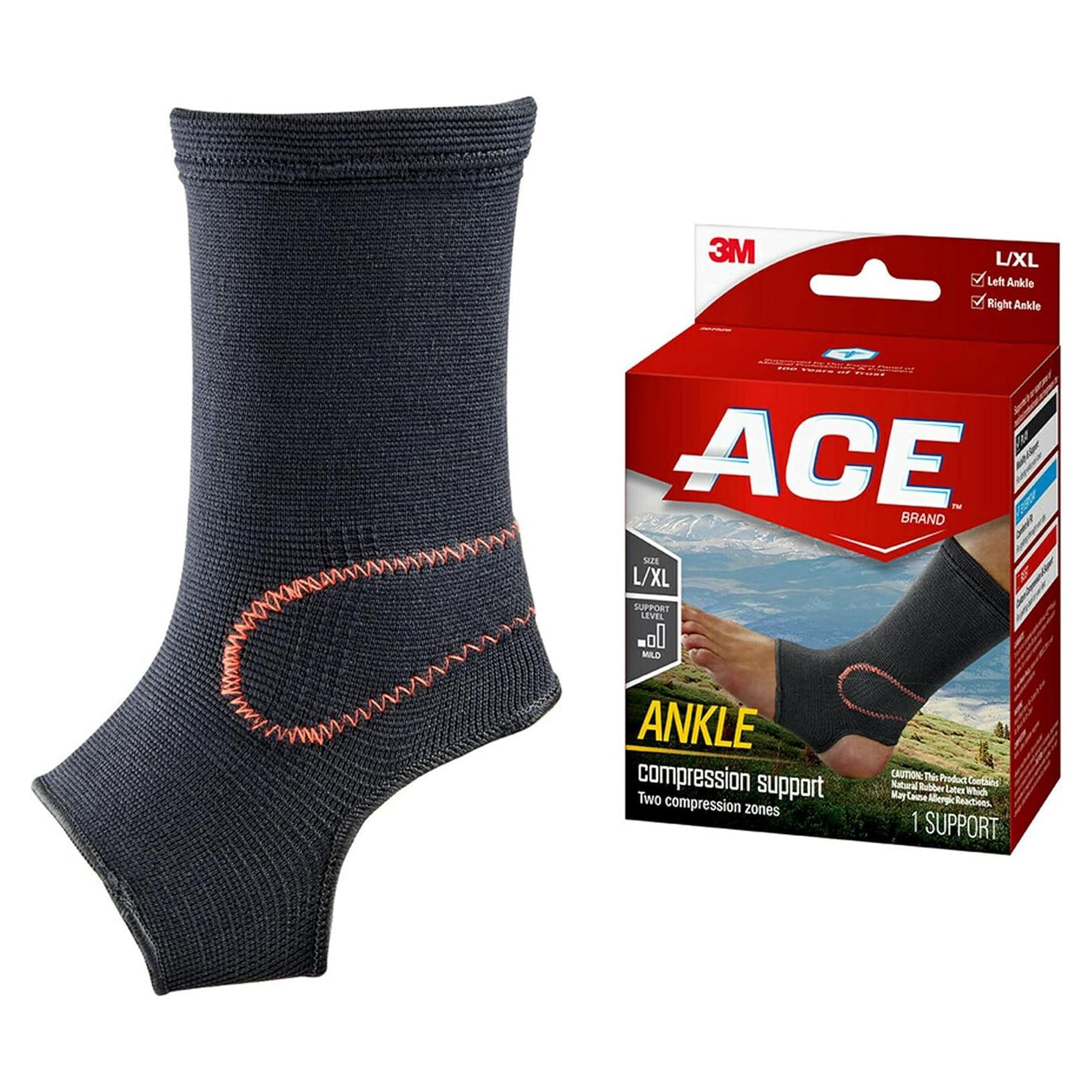 Soporte de Tobillo de Compresión ACE Grande Negro