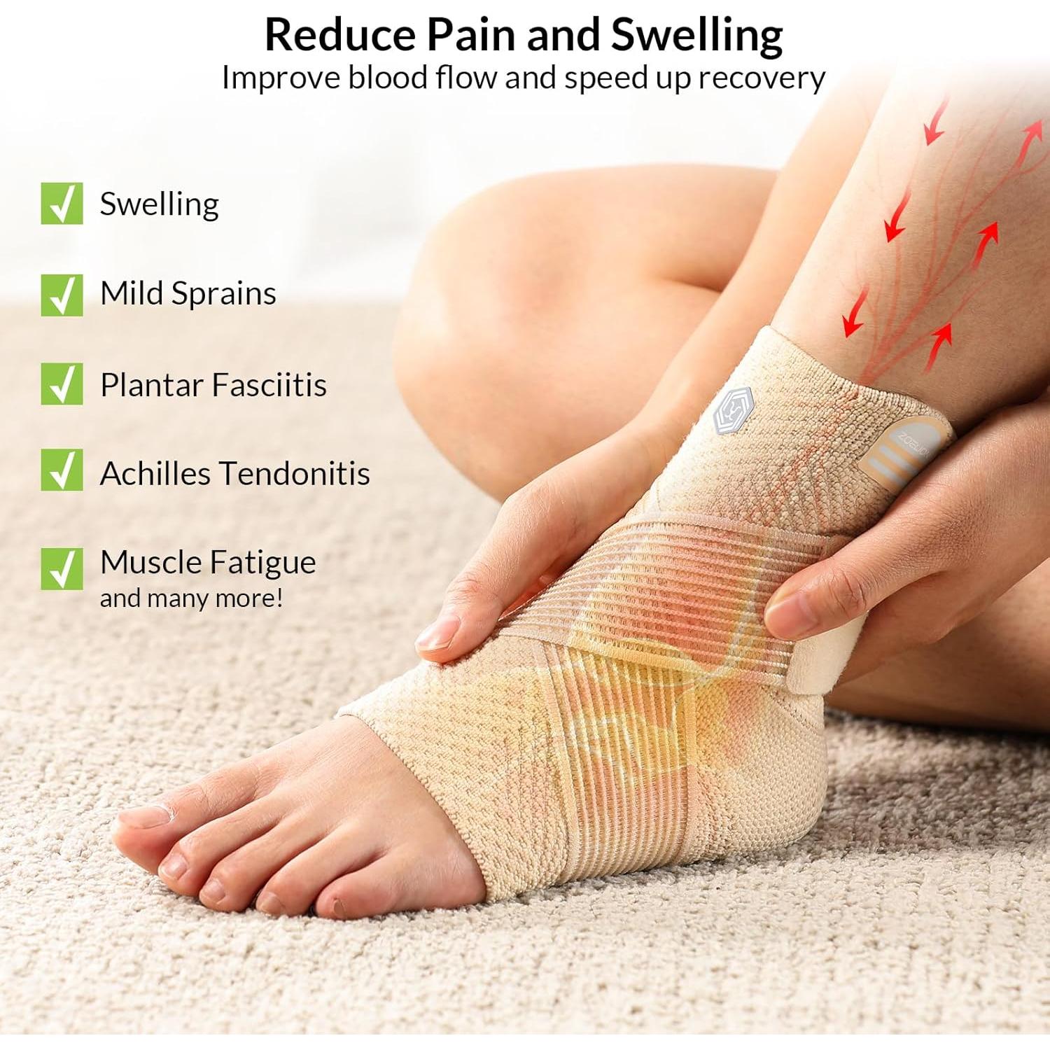 Soporte de Compresión para Tobillo ZOELION Beige Mediano