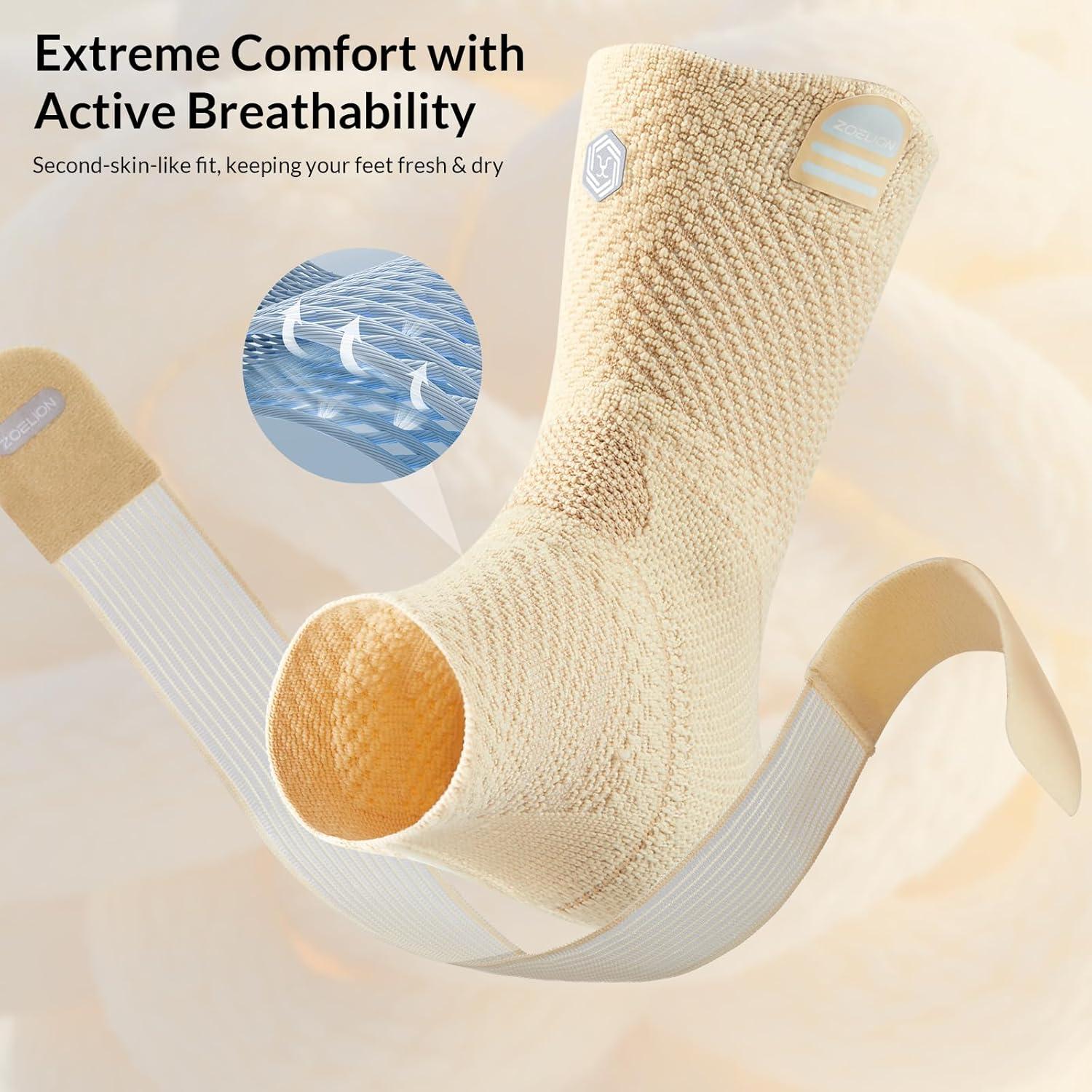 Soporte de Compresión para Tobillo ZOELION Beige Mediano