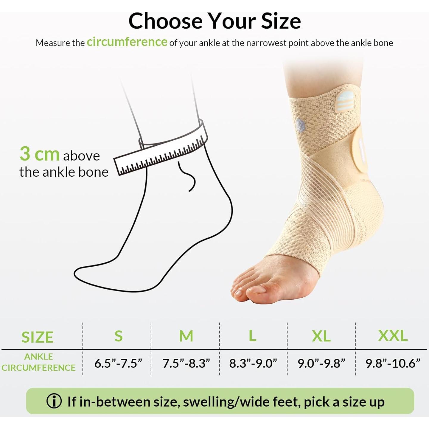 Soporte de Compresión para Tobillo ZOELION Beige Mediano