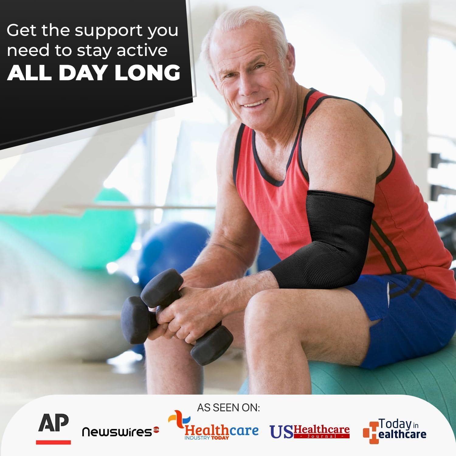 Soporte para Codo DR. BRACE® Elite con Almohadilla de Gel - Mediano Negro